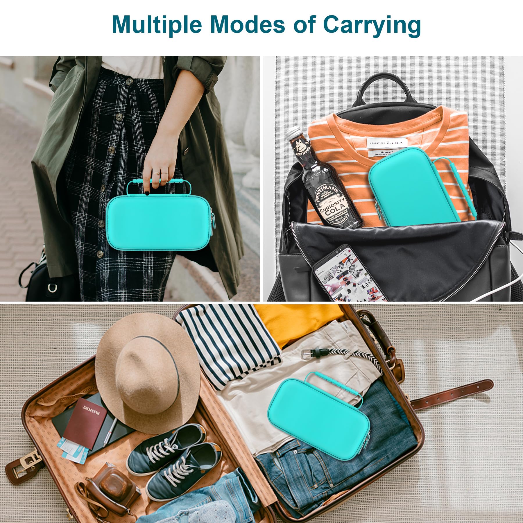 Canboc Travel Carrying Case For Ceptics Universal Travel Adapter Kit, World Travel Adapter Kit Storage Organizer, Zipper Mesh Ba