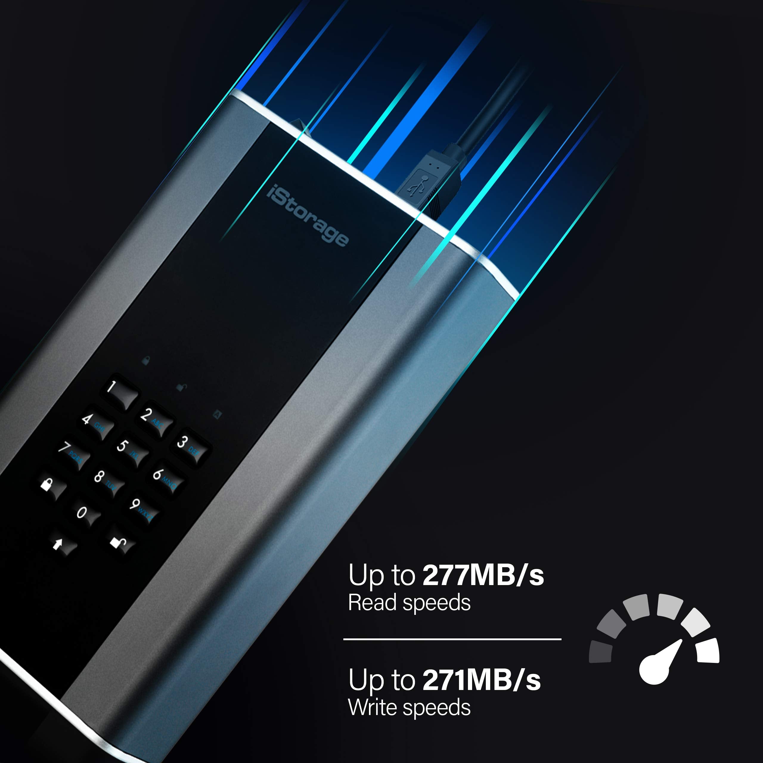 Istorage Diskashur Dt2 256 Bit 18Tb | Fips Level 3 Certified | Secure Encrypted Desktop Hard Drive | Password Protected