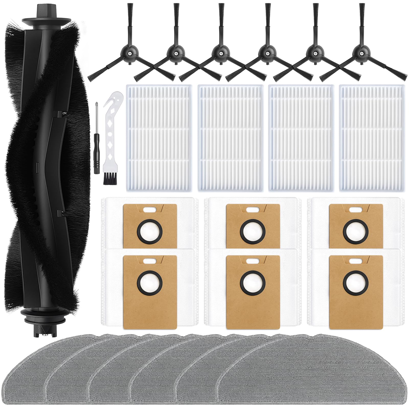 Bluevisk RV20 Max Plus Replacement Parts for Tapo RV20 Max Plus/RV30 Max Plus/RV30/RV20 Robotic Vacuum Cleaner Parts with 1 Roll