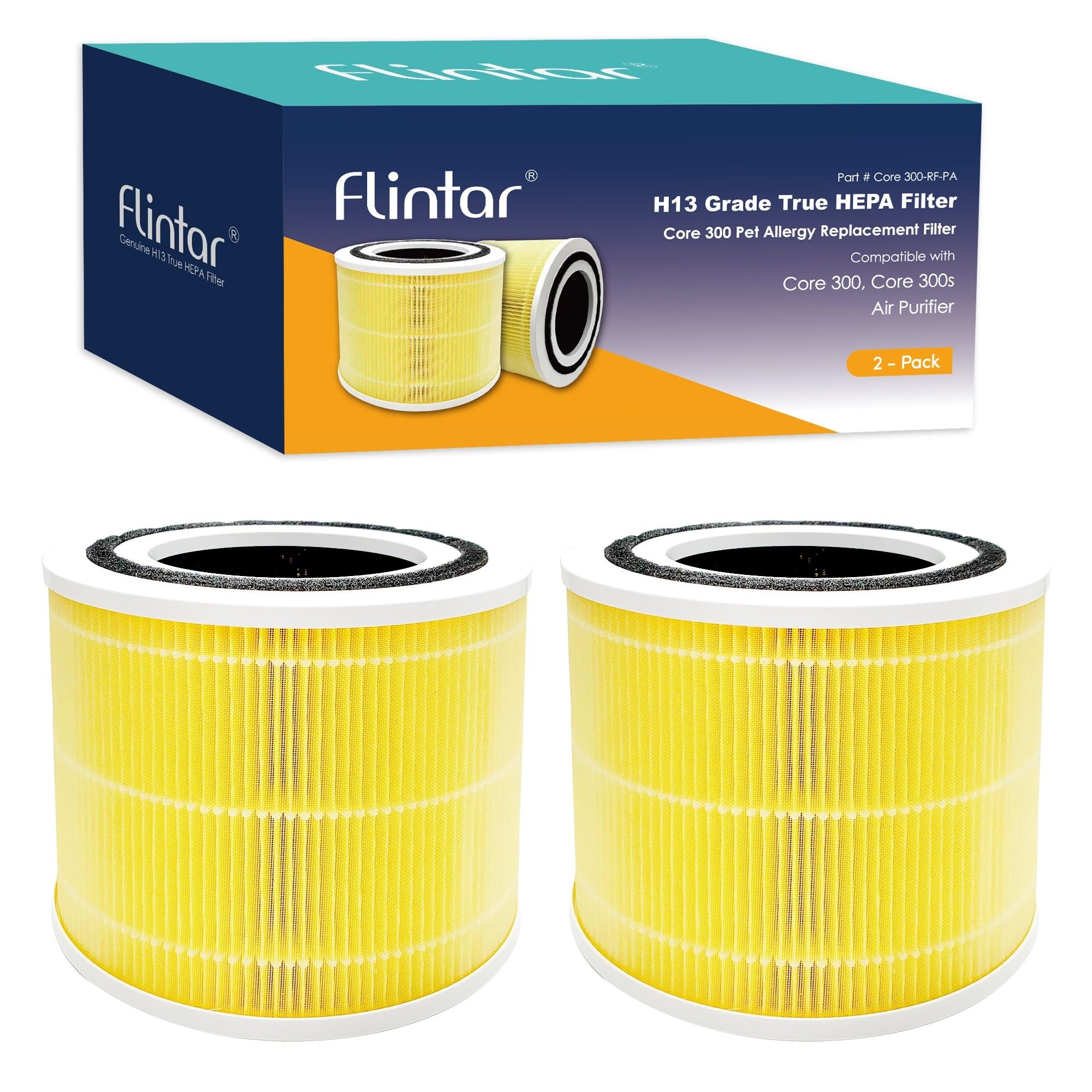 Flintar Core 300 Pet Allergy Replacement Filters, Made In Taiwan, Compatible With Levoit Core 300, Core 300S Vortexair Air Purif