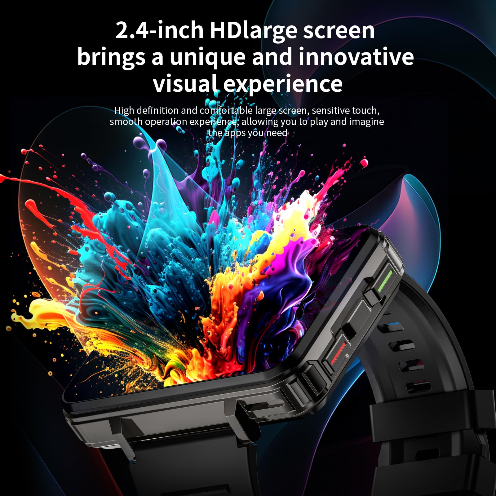 Lokmat 4G Smart Watch, 6Gb+128Gb Android Smartwatch Phone Call, 2.4 '' Large Screen Sport Watch 1500Mah Dual Camera Wifi Bluetoo