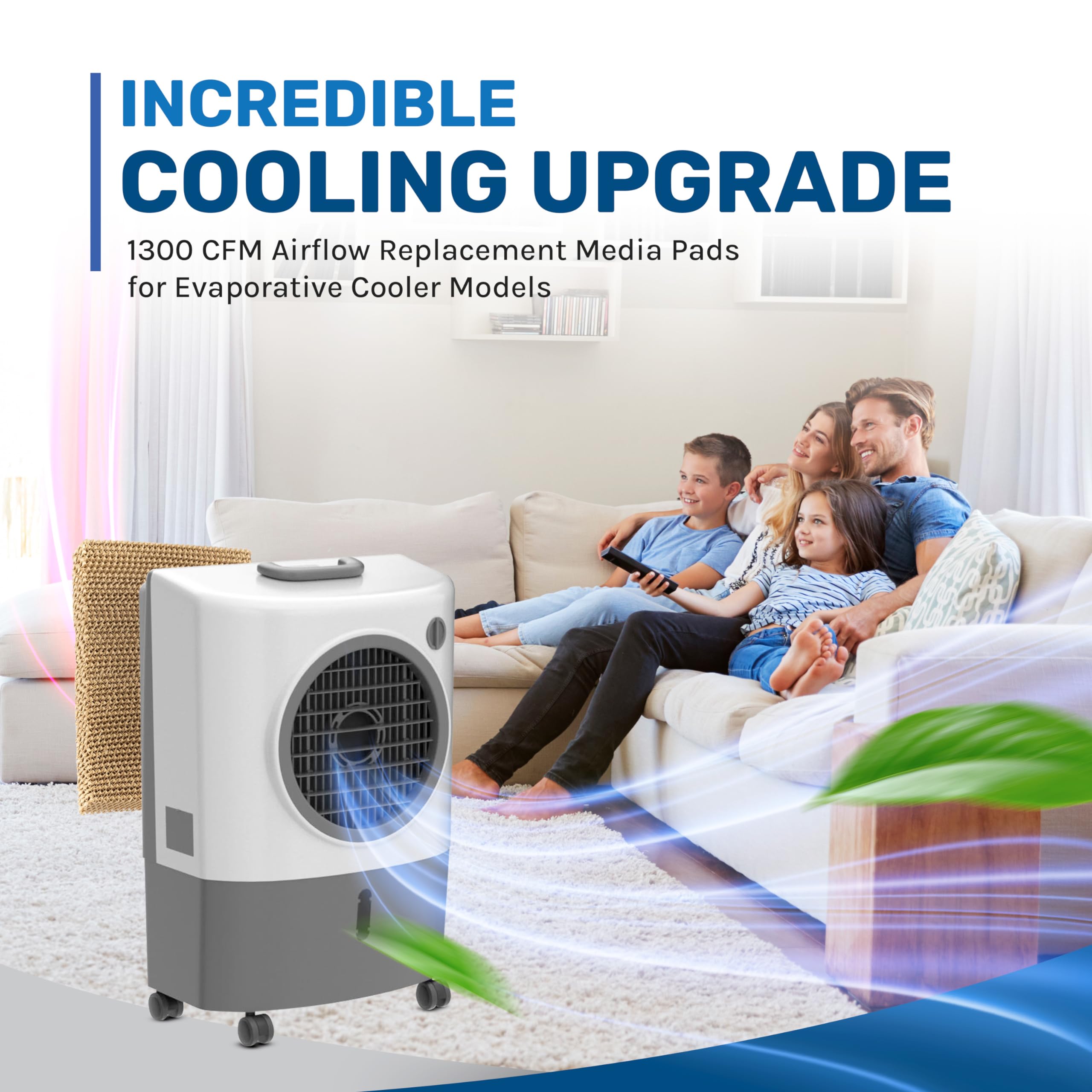 Hessaire Replacement Evaporative Cooler Pads   Swamp Cooler Replacement Pads With Corrugated Build   Low Odor Xel50 Media Evapor