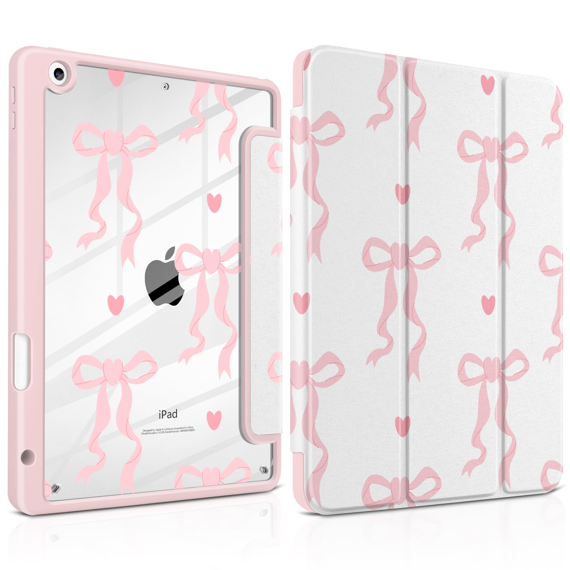 MEEgoodo Case for iPad 10.2 inch,Tablet Cases for iPad 9th Generation 2021/8th Gen 2020/7th Gen 2019 with Clear Acrylic Back She