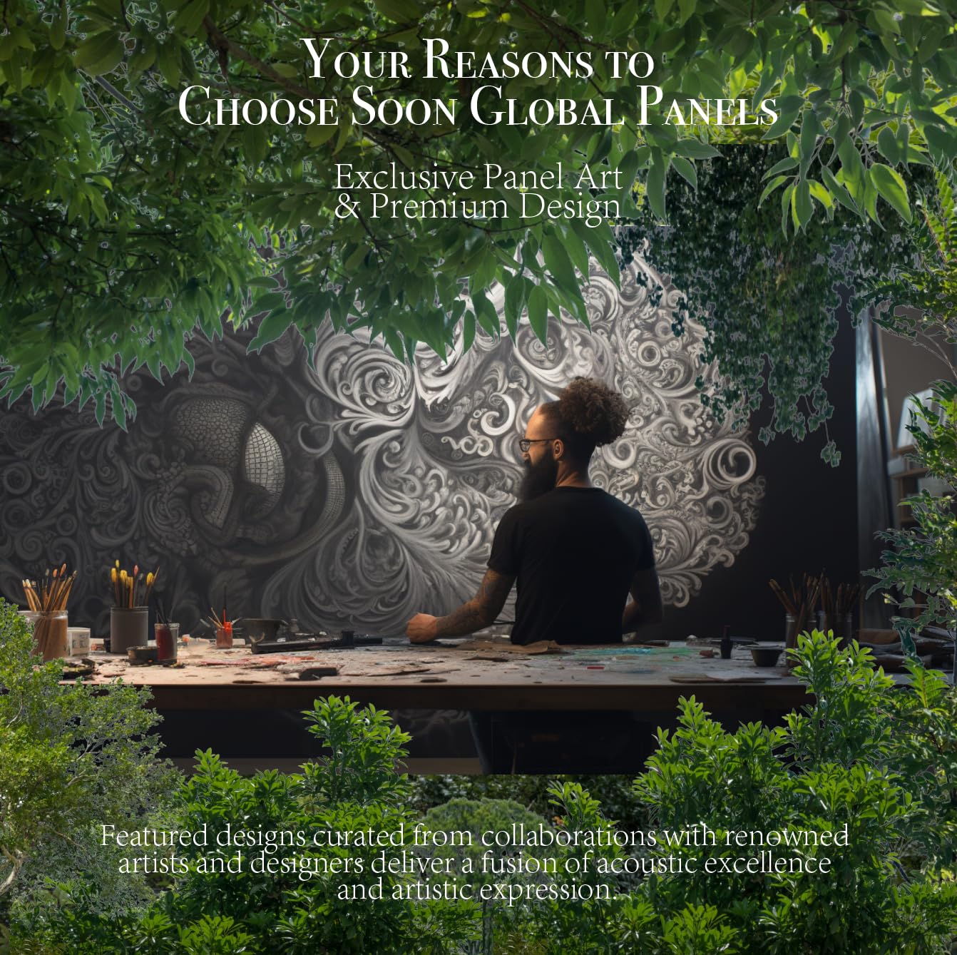 Soon Global 8 Pack Acoustical Wall Panels, 48 X 32 Inches Art Acoustic Panels, Decorative Acoustic Panels, Acoustic Wall Panels,