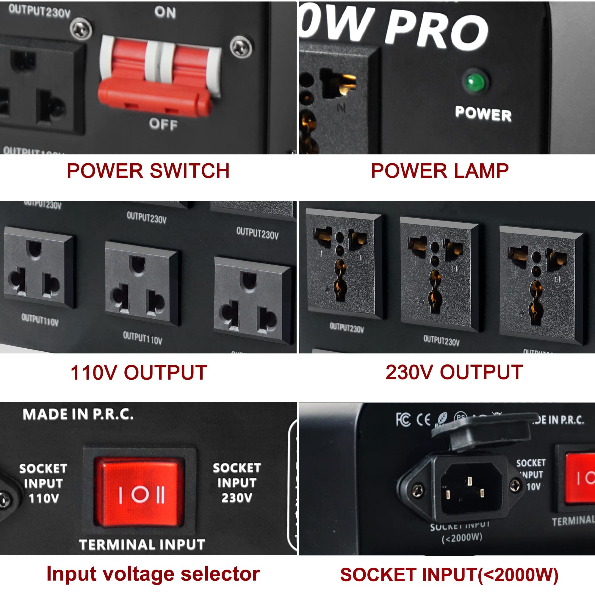 Yinleader 5000W Pro Voltage Transformer Converter Step Up/Down Ac 110V/120V To 220V/240V Or 220V/240V To 110V/120V Power Convert
