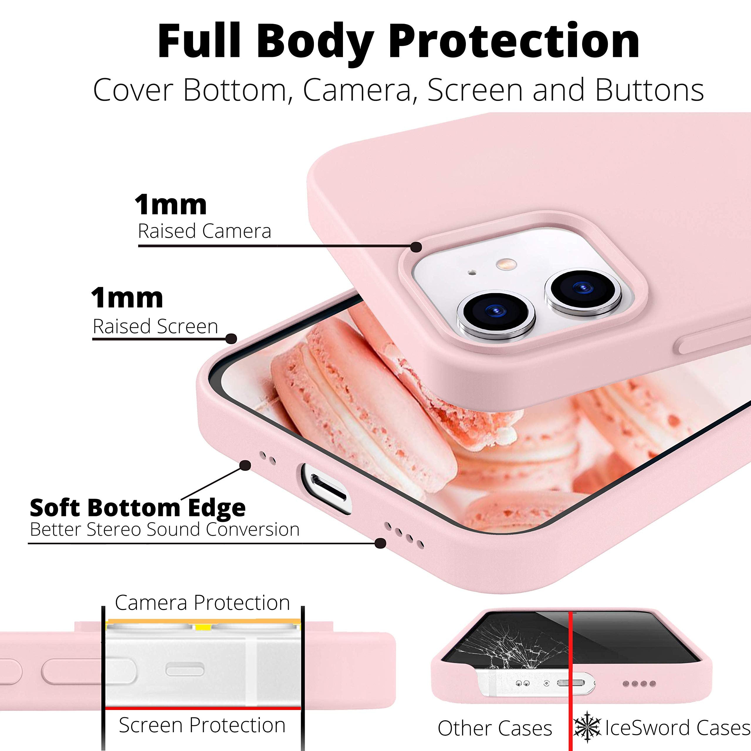 IceSword iPhone 13 Mini Case Ultra Slim Shockproof Protective Silicone Sand Pink 5.4 inch