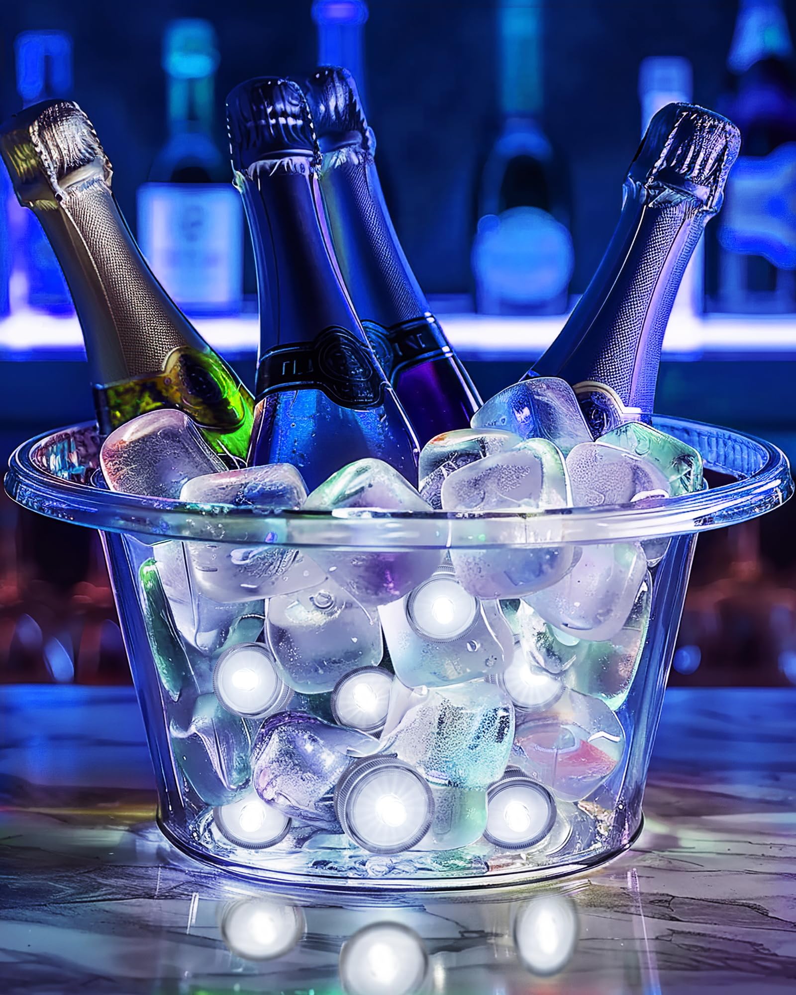 Homemory 24Pcs Mini Submersible Led Lights, 150+Hour Waterproof Small Tealight Candles,Battery Operated Underwater Efx Light For