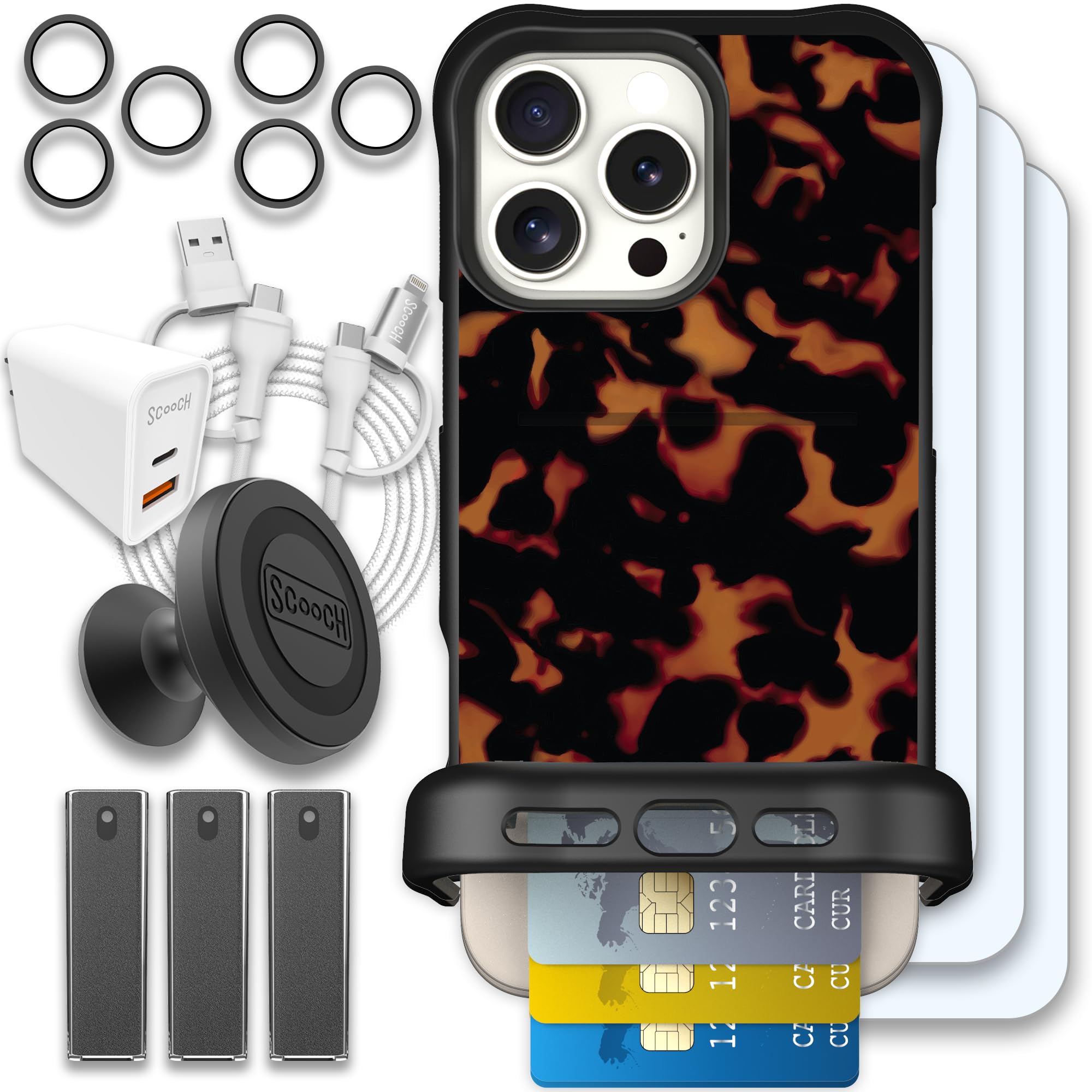 Scooch Wingmate for iPhone 16 Pro Max [Ultimate Bundle] with 3 Tempered Glass Screen Protectors, 2 Camera Lens Protectors, Wingm