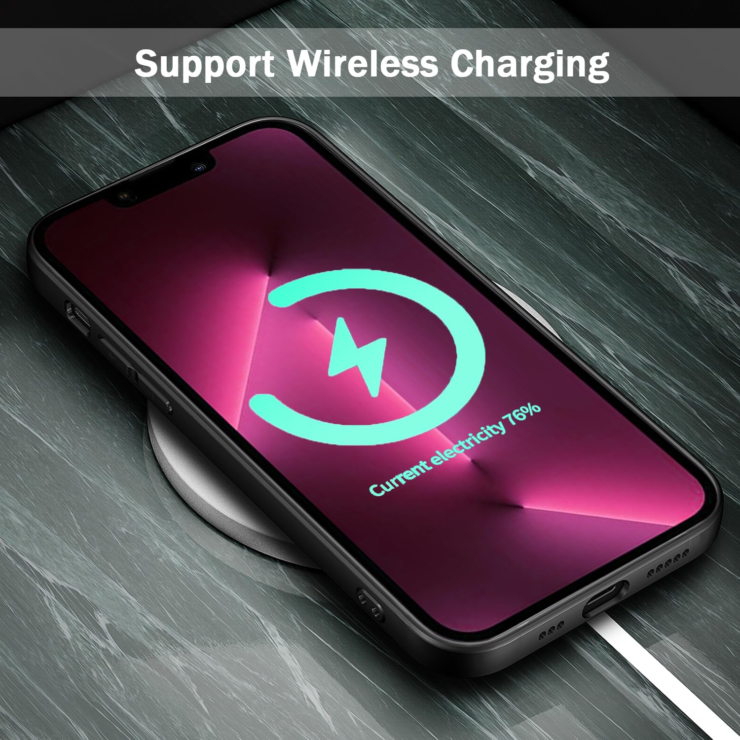 Tenoc Phone Case Compatible With Iphone 13 Pro, Black Case Anti Fingerprint Protective Bumper Matte Cover For 6.1 Inch