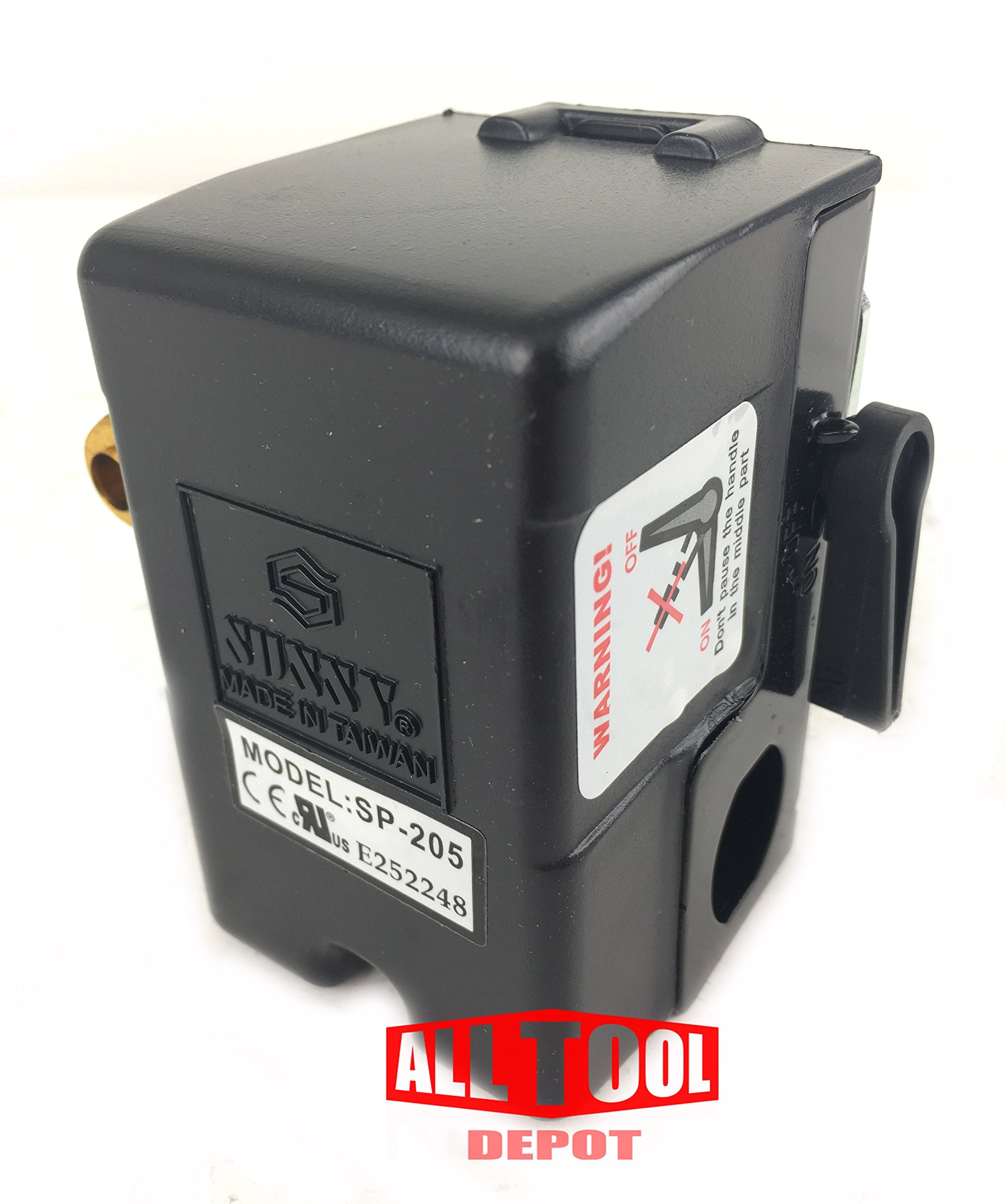 Heavy Duty Air Pressure Switch Sunny H4, 4 Port, 140 175 Psi, 25 Amp, Auto/Off Cut Out Lever