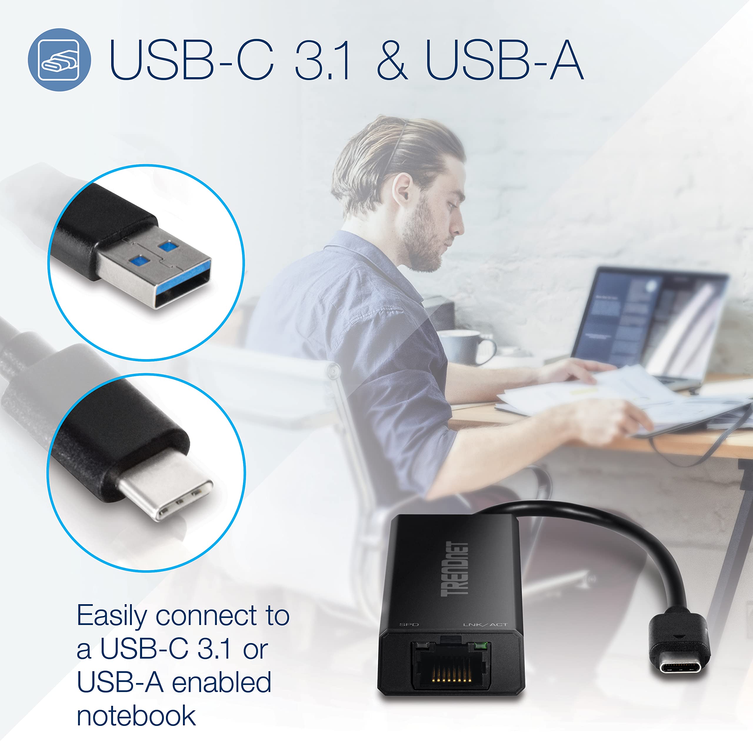 Trendnet Usb C 3.1 To 2.5Gbase T Ethernet Adapter, Ieee 802.3Bz 2.5Gbase T Compliant, Supports Up To 2.5Gbps Connection Speeds,