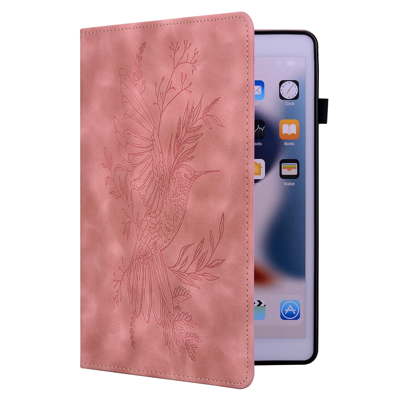 Rosbtib Case For Ipad 9Th/8Th/7Th Gen 10.2'' 2021/2020/2019, Pu Leather Folio Protective Cover With Pen Holder Loops Shockproof