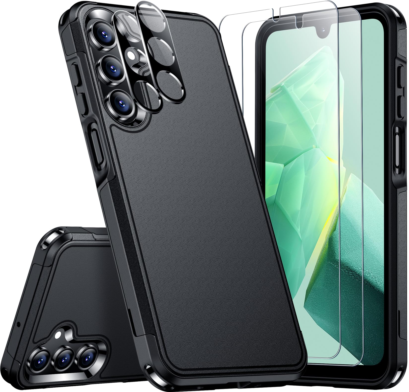 Spidercase For Samsung Galaxy A16 5G Case, [12 Ft Military Grade Drop Protection] 2 Pack[Tempered Glass Screen Protector + Camer