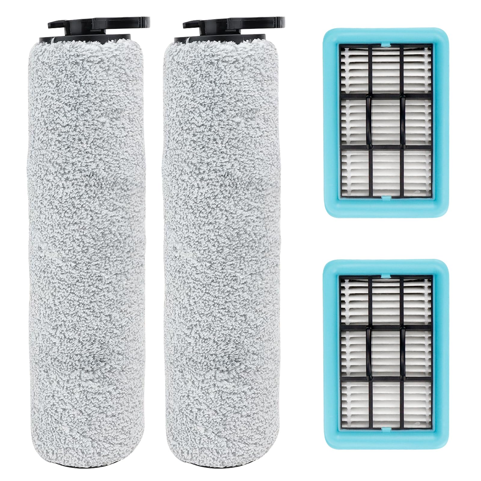 Odashen 4Pcs Vacuum Cleaner Brush Roll Filter Replacement Parts For Bissell Crosswave Hf2/3845N/3831 Floor Scrubber, 2 Brush Rol