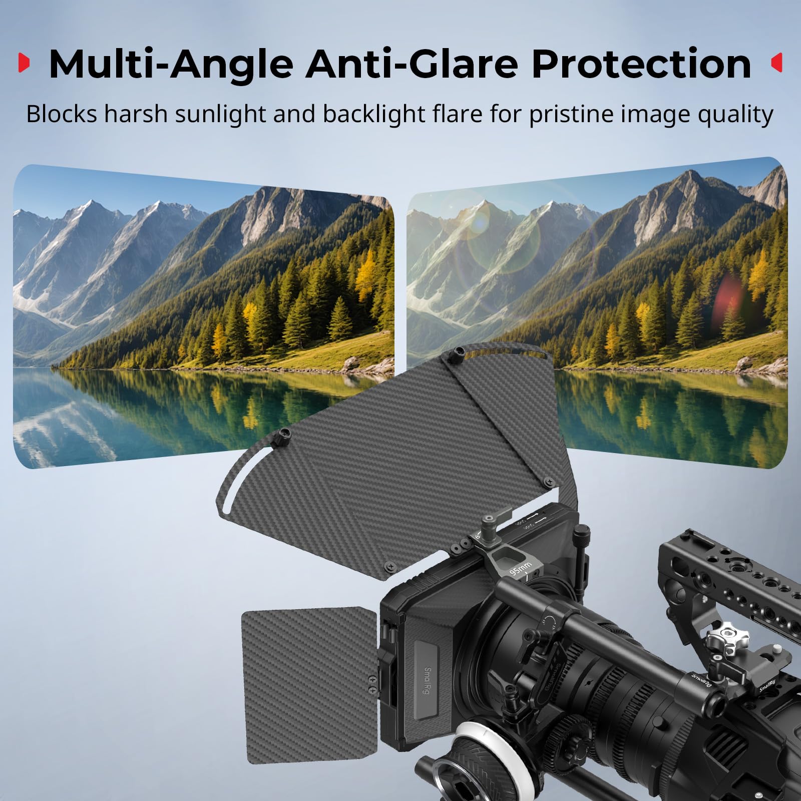 Smallrig Mini Matte Box Pro Flag Kit With Two 4 X 5.65 Filter Frame, Modular Anti-Glare System With F67/72/77/82-95Mm Adapter Ri