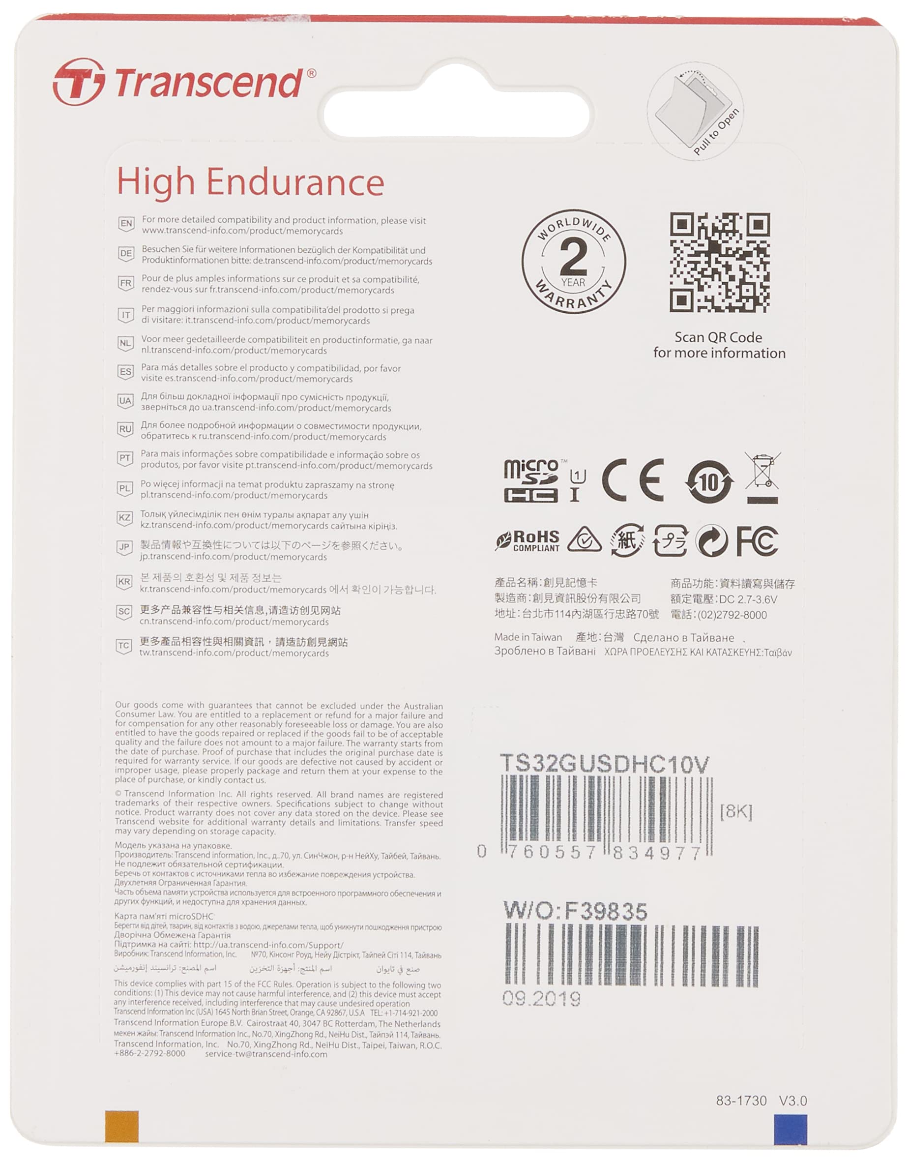 Transcend Information 32Gb Micro Card With Adapter (Ts32Gusdhc10V)