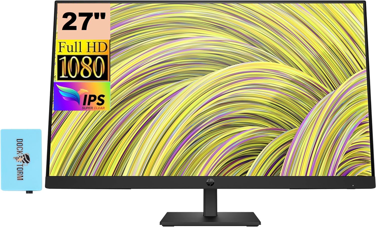 Hp P27H G5 Fhd Monitor 64W41Aa#Aba Bundle With Docztorm Dock, 27'' Fhd Ips (1920X1080) 75Hz Display, 1 Hdmi 1.4, 1 Dp 1.2, Vga, 