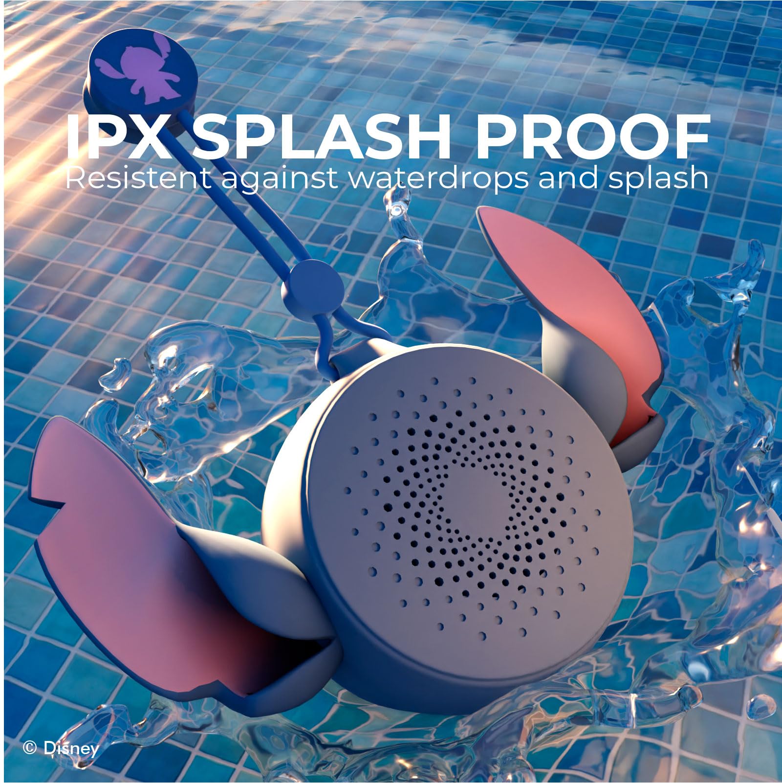 Ijoy Disney Lilo And Stitch Bluetooth Shower Speaker With Suction Cup - Ipx4 Rated Water Resistant Stitch Speaker For Shower, Ba