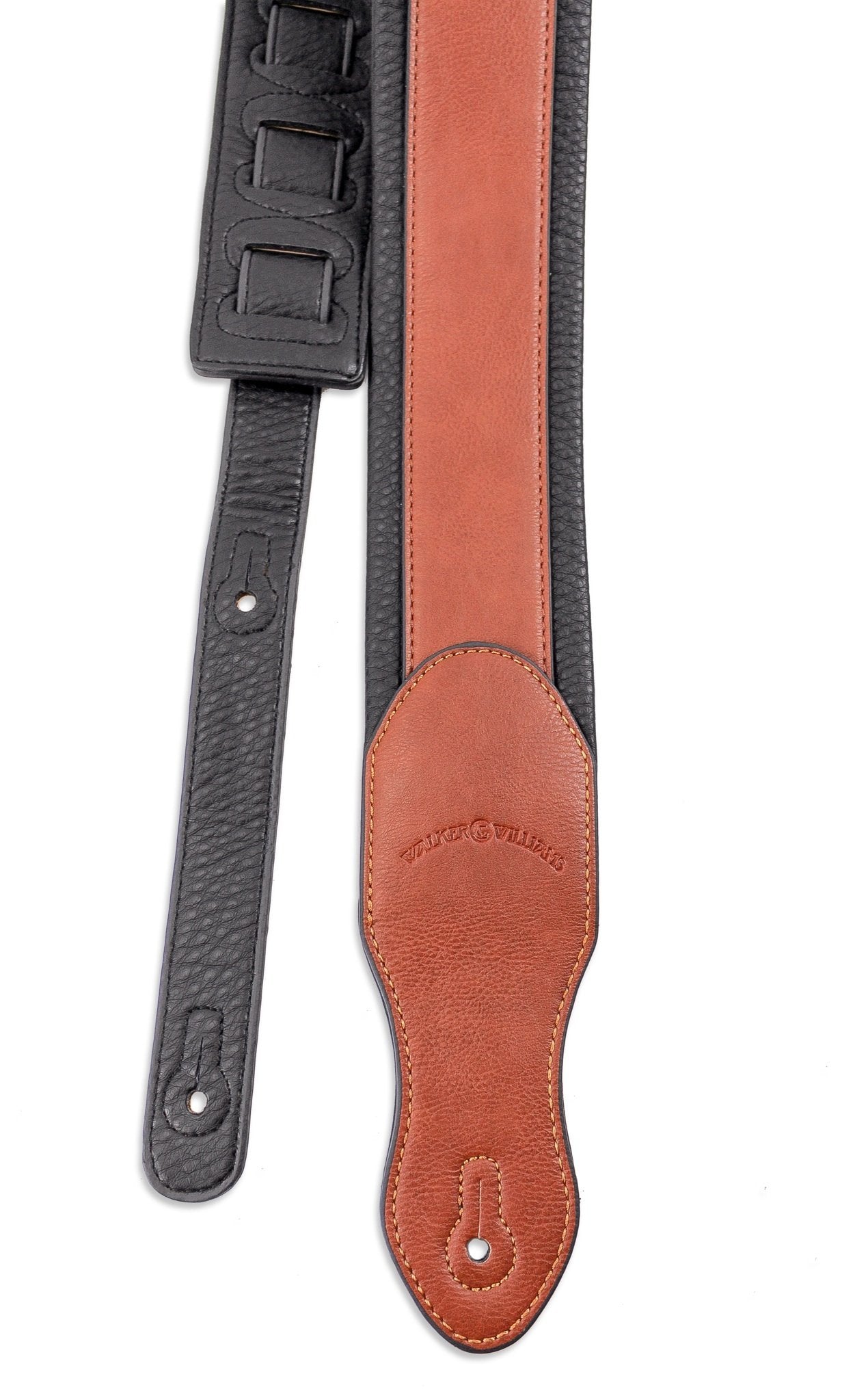 Walker & Williams G-48 Chestnut Brown Guitar Strap With Padded Glove Leather Back
