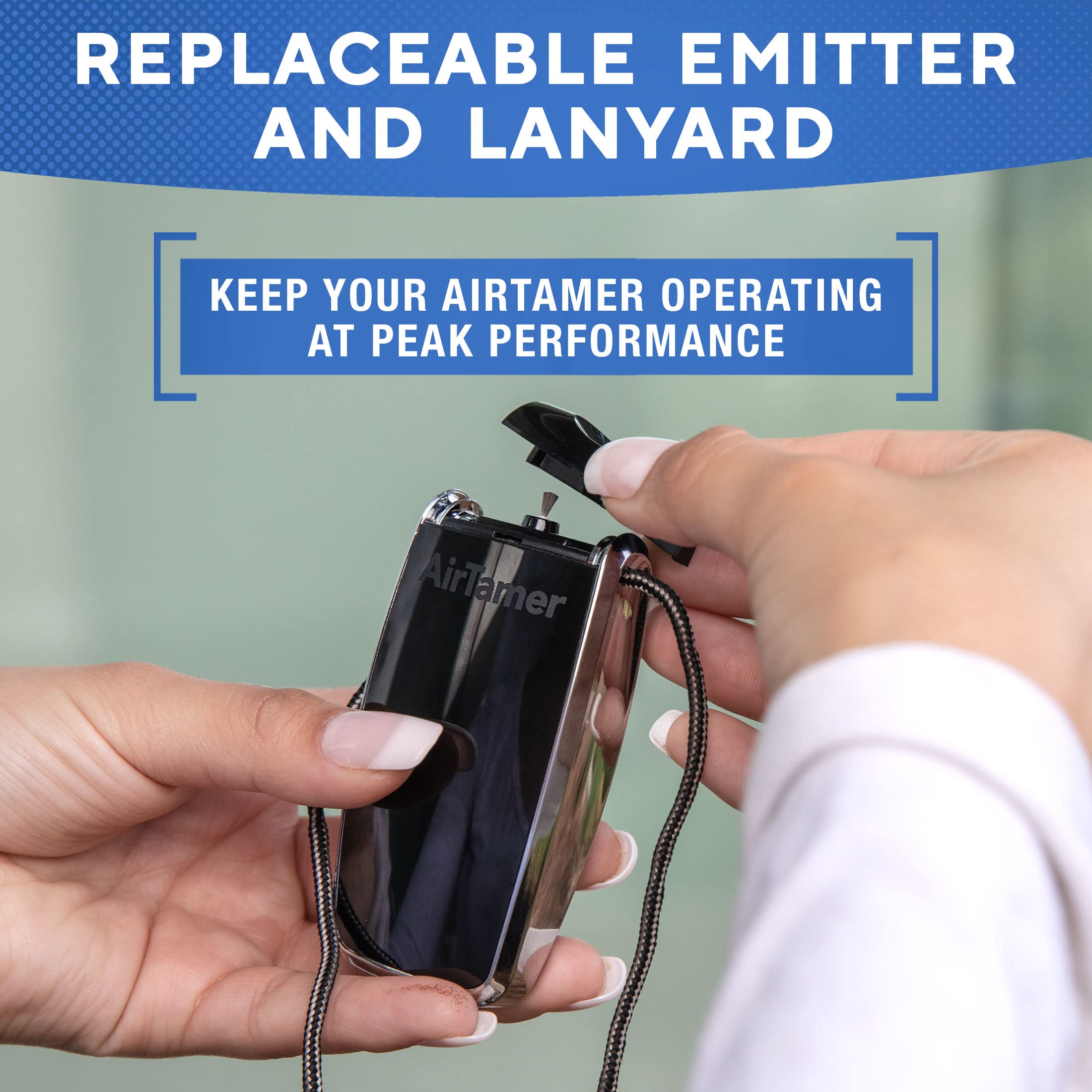 Airtamer A320 Rechargeable Personal Air Purifier, Proven Performance, Virus And Pollutant Tested*, Black With Leather Travel Cas