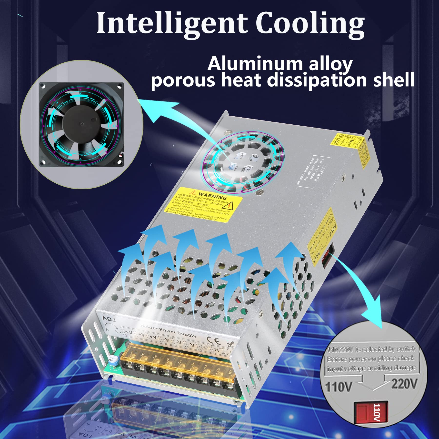 Dc 24V 600W Power Supply Adapter   110V Ac To 24V Dc Converter For Winch, Car Jack, Lcd Monitor, Cctv, Security Camera, Car Ster