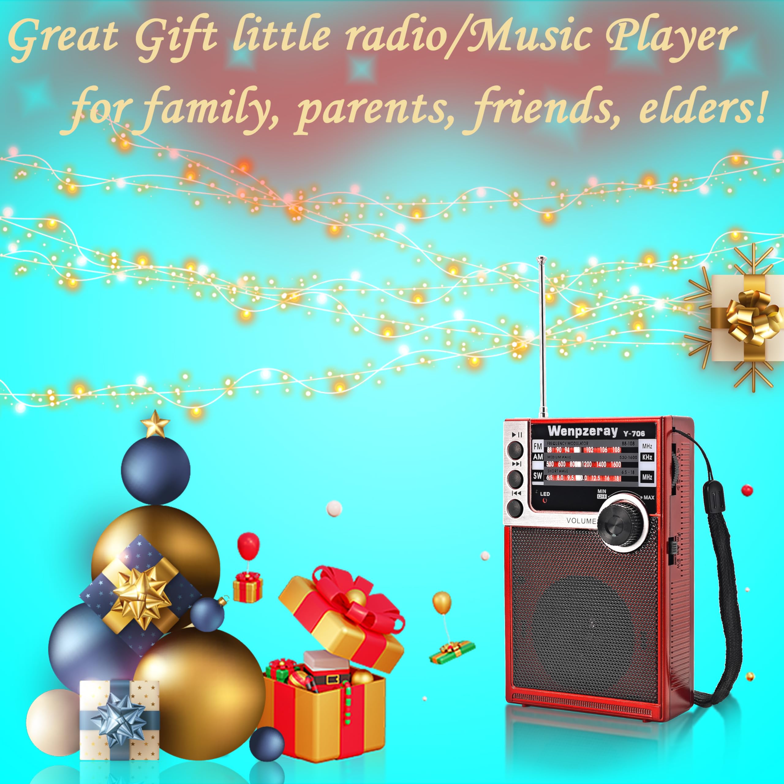 Wenpzeray Y 706 Portable Pocket Radio Am Fm Sw Band Compact Receiver Battery Operated Transistor With Good Loud Sound Speaker Su