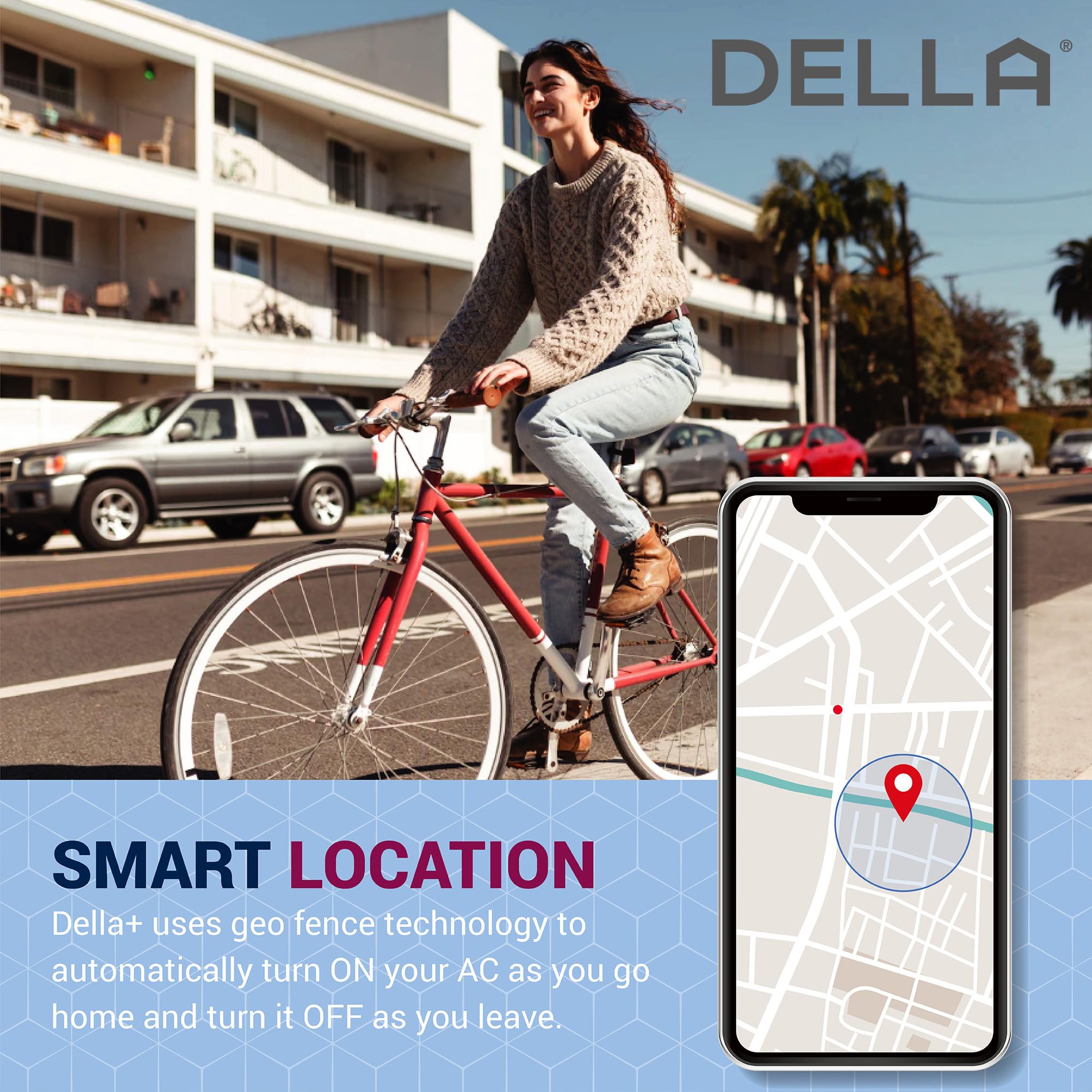 Della 10000 Btu Smart Inverter Window Air Conditioner Ultra Quiet Ac Unit Cools Up To 440 Sq.Ft., Works With Alexa, Geo Location