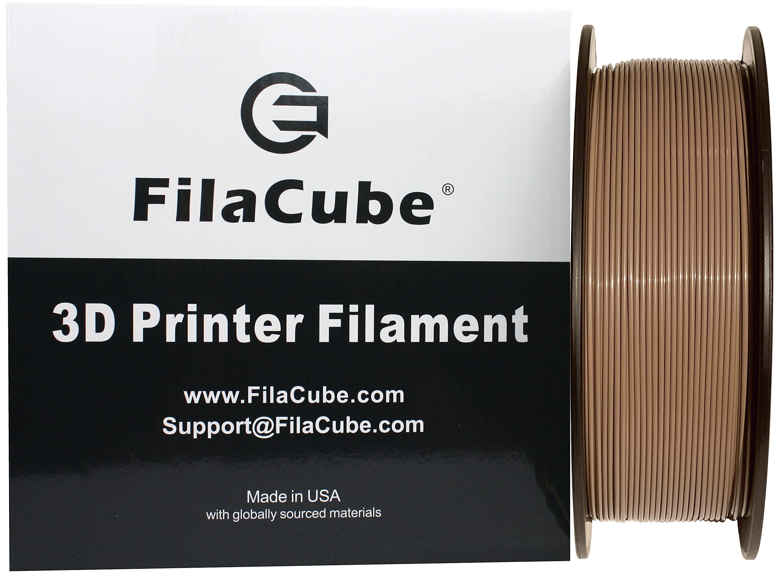 Grayish Brown Pla 3D Printer Filament 1.75Mm 1Kg   Filacube Greyish Brown Pla 2 1.75 Mm Printing Plastic, Made In Usa Pantone Pm