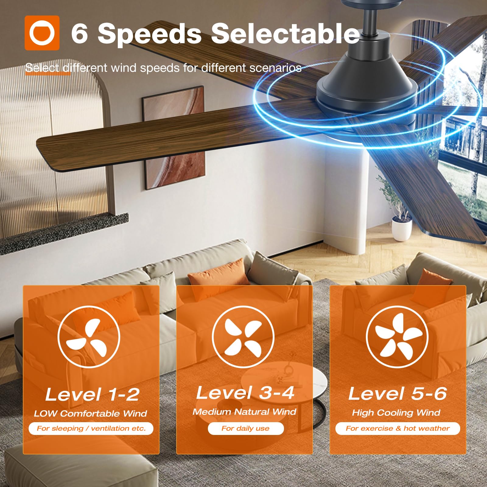 Addlon Ceiling Fans With Lights, 52 Inch Ceiling Fan With Light And Remote Control, Reversible, 3Cct, Dimmable, Noiseless, Black