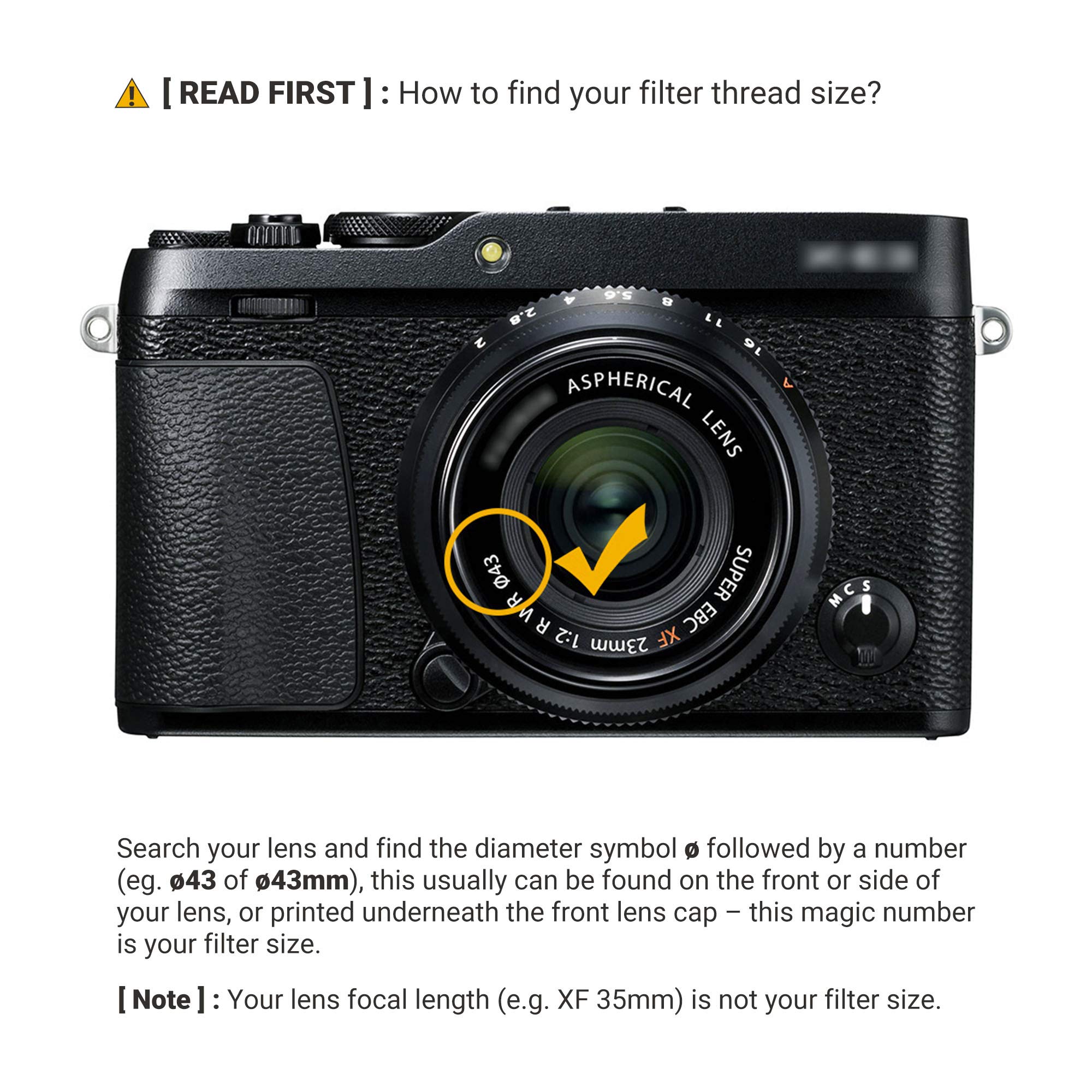 Jjc Multi Coated 43Mm Uv Filter For Fuji Fujifilm Xf 35Mm F/2 R Wr, Xf 30Mm F/2.8 R Lm Wr, Xf 23Mm F/2 R Wr For Canon Rf 50Mm F/