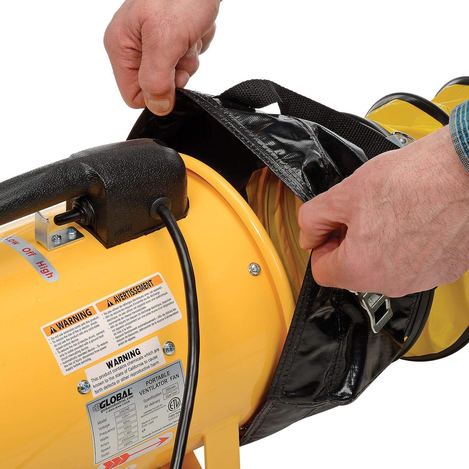 Global Industrial Flame Retardant Flexible Duct 16 Ft. For 12 Inch Diameter Fan