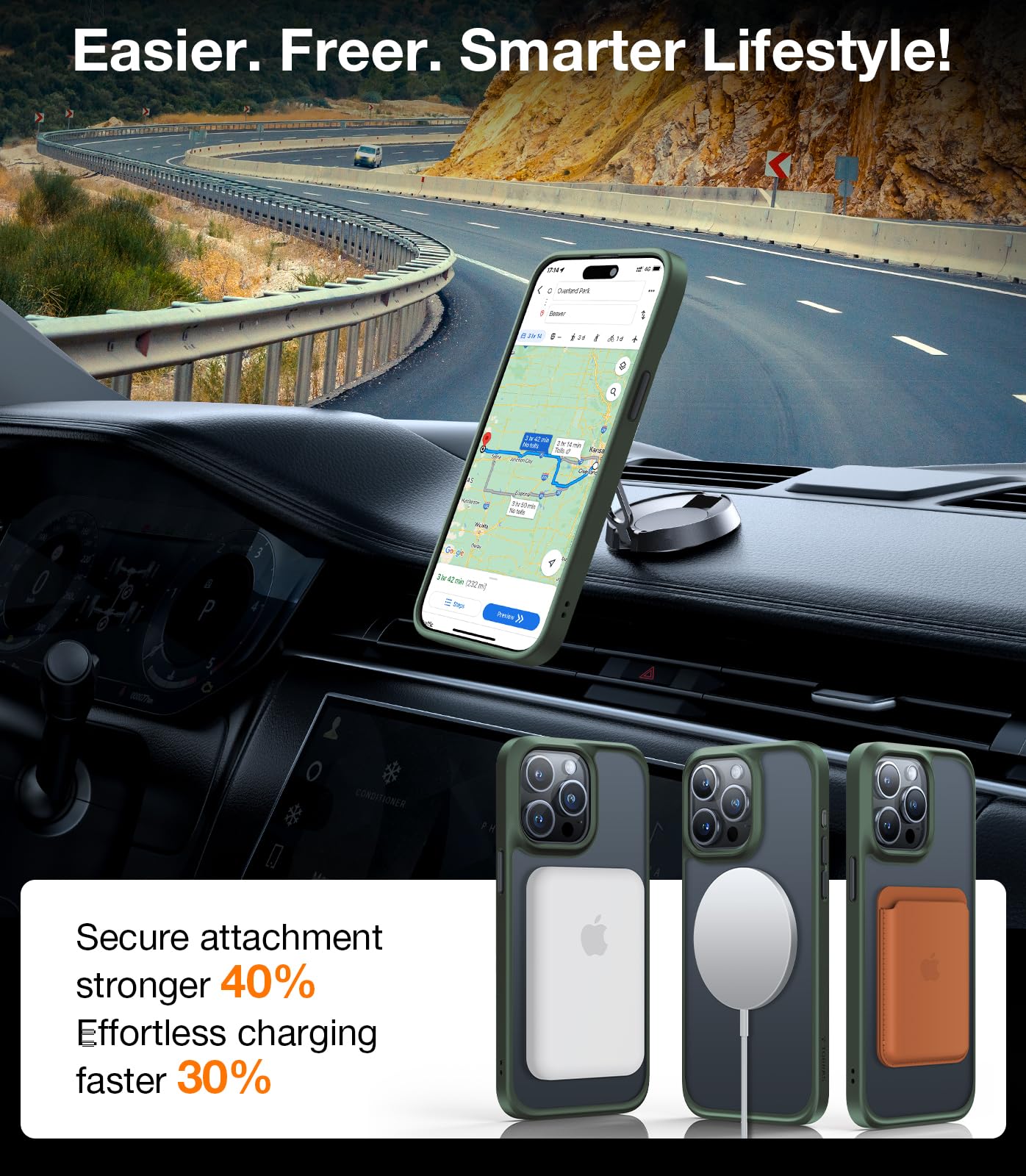 Torras Magnetic Guardian Designed For Iphone 15 Pro Max Case [Compatible With Magsafe][Military Grade Drop Tested] Slim Transluc