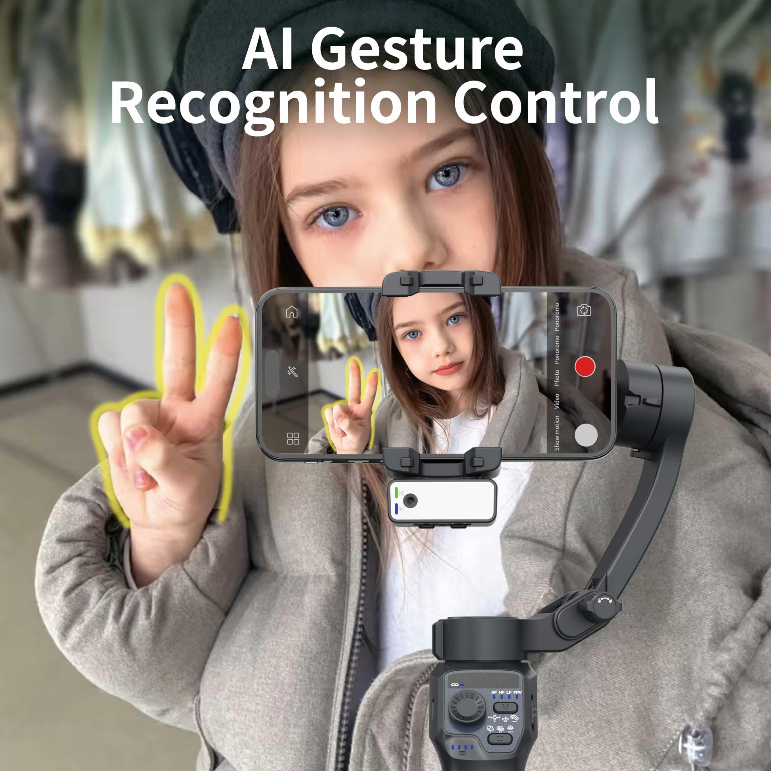 360 Rotating Auto Face Tracking Phone Holder,No App,Smart Body Tracking Gimbal Stand Selfie Phone Camera Mount Cell Phone Tripod