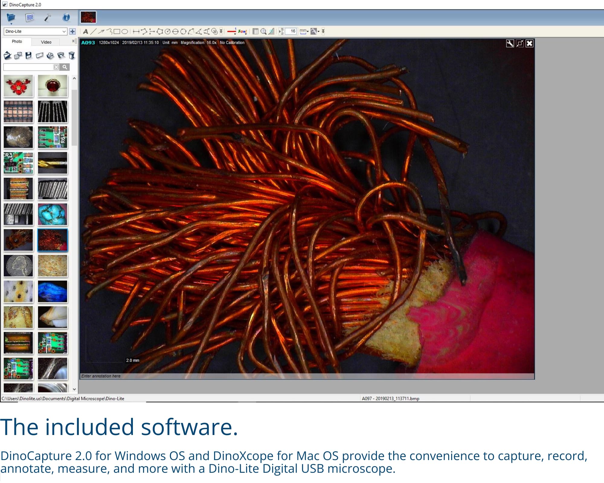Dino Lite Usb Digital Microscope Af7115Mzt   5Mp, 10X   220X Optical Magnification, Measurement, Polarized Light, Flc