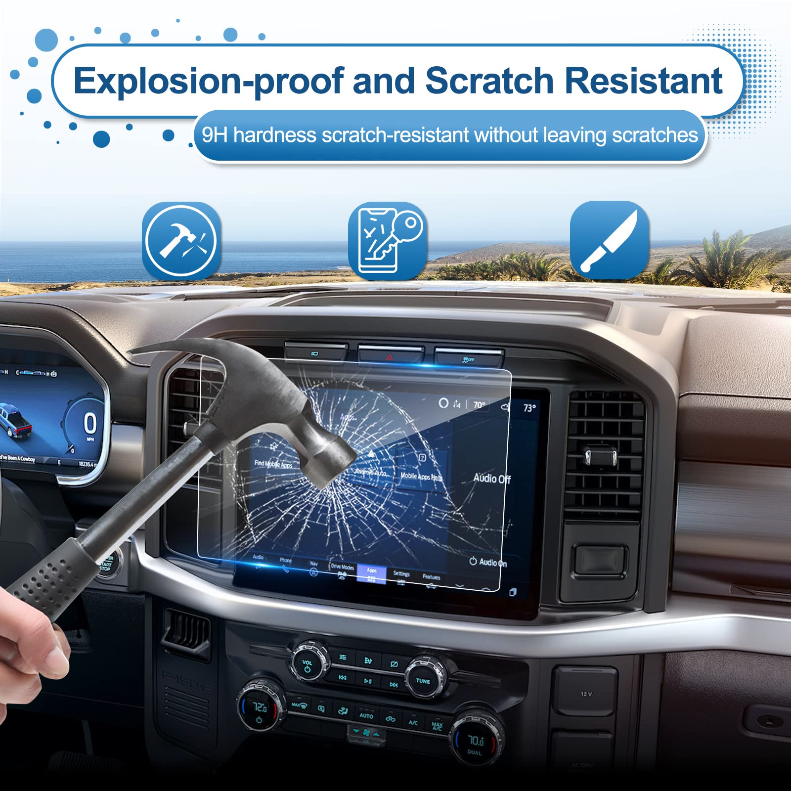 Coleya 2021 2024 Ford F 150 Screen Protector For Ford F 150 (Xl/Stx/Xlt/Lariat/Platinum/Limited/Tremor/Raptor/King Ranch) Sync4