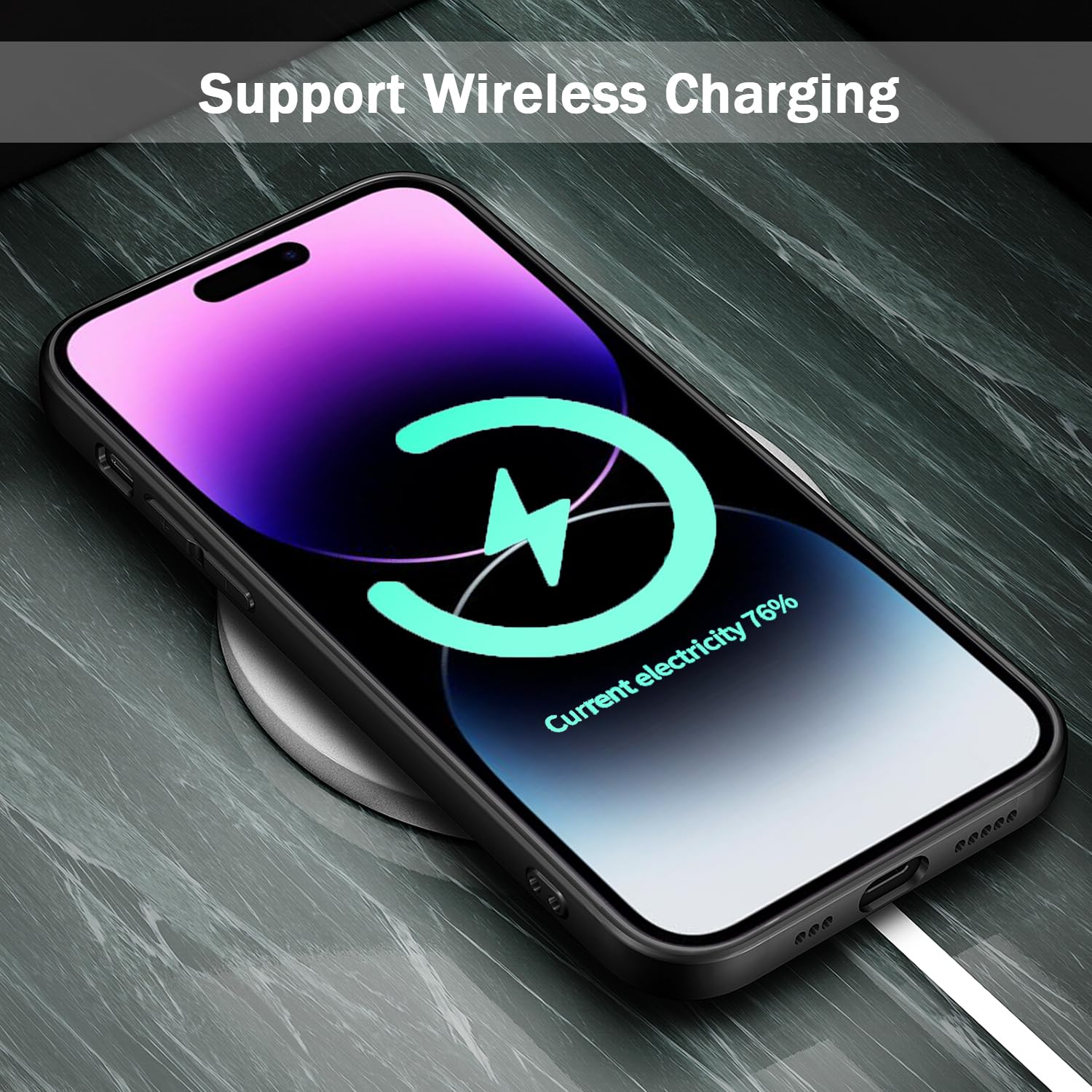 Tenoc Phone Case Compatible With Iphone 14 Pro Max, Black Case Anti Fingerprint Protective Bumper Matte Cover For 6.7 Inch