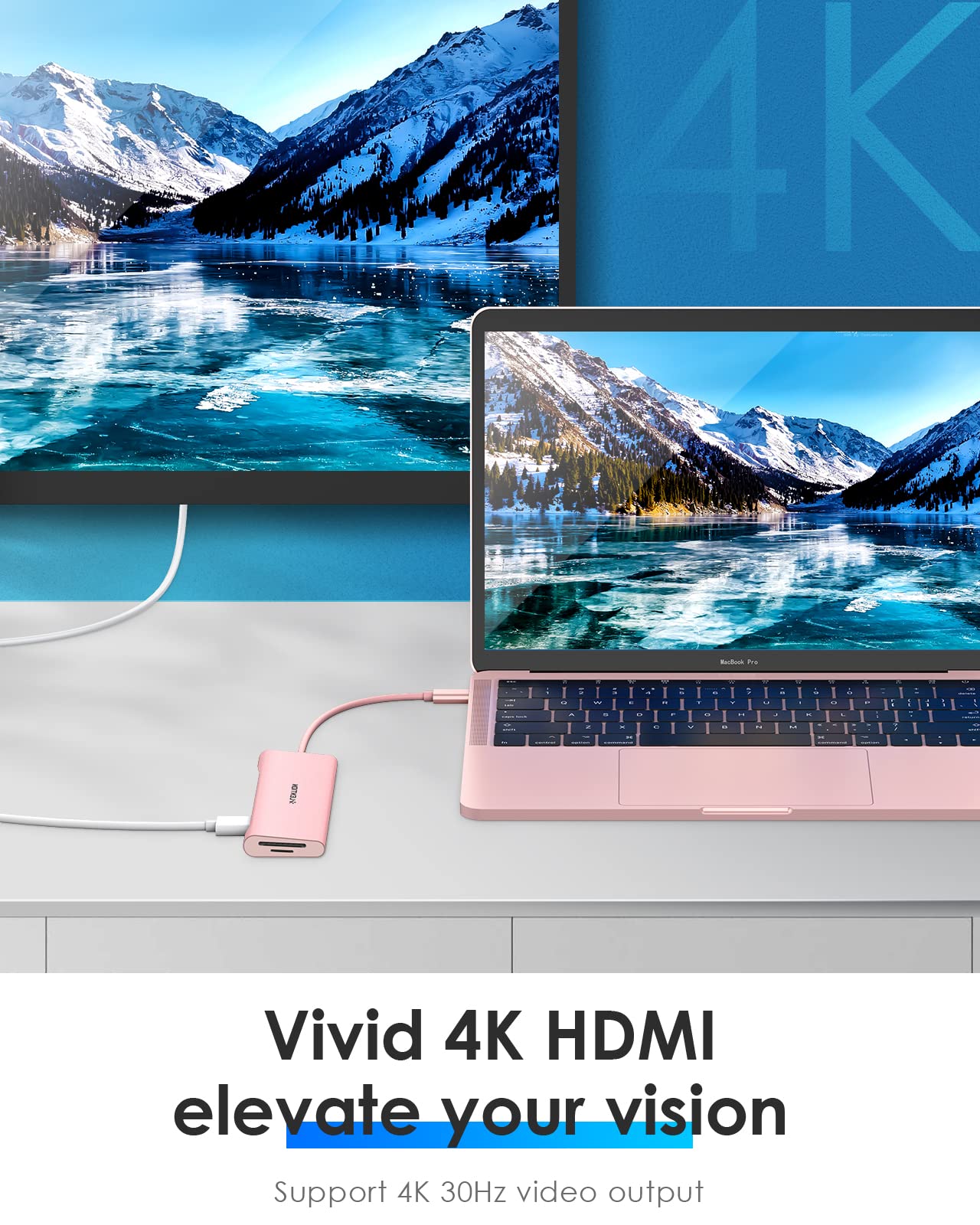 Lention Usb C Multiport Hub With 4K Hdmi, 3 Usb 3.0, Sd/Micro Sd Card Reader, 100W Pd Compatible 2023 2016 Macbook Pro, New Mac