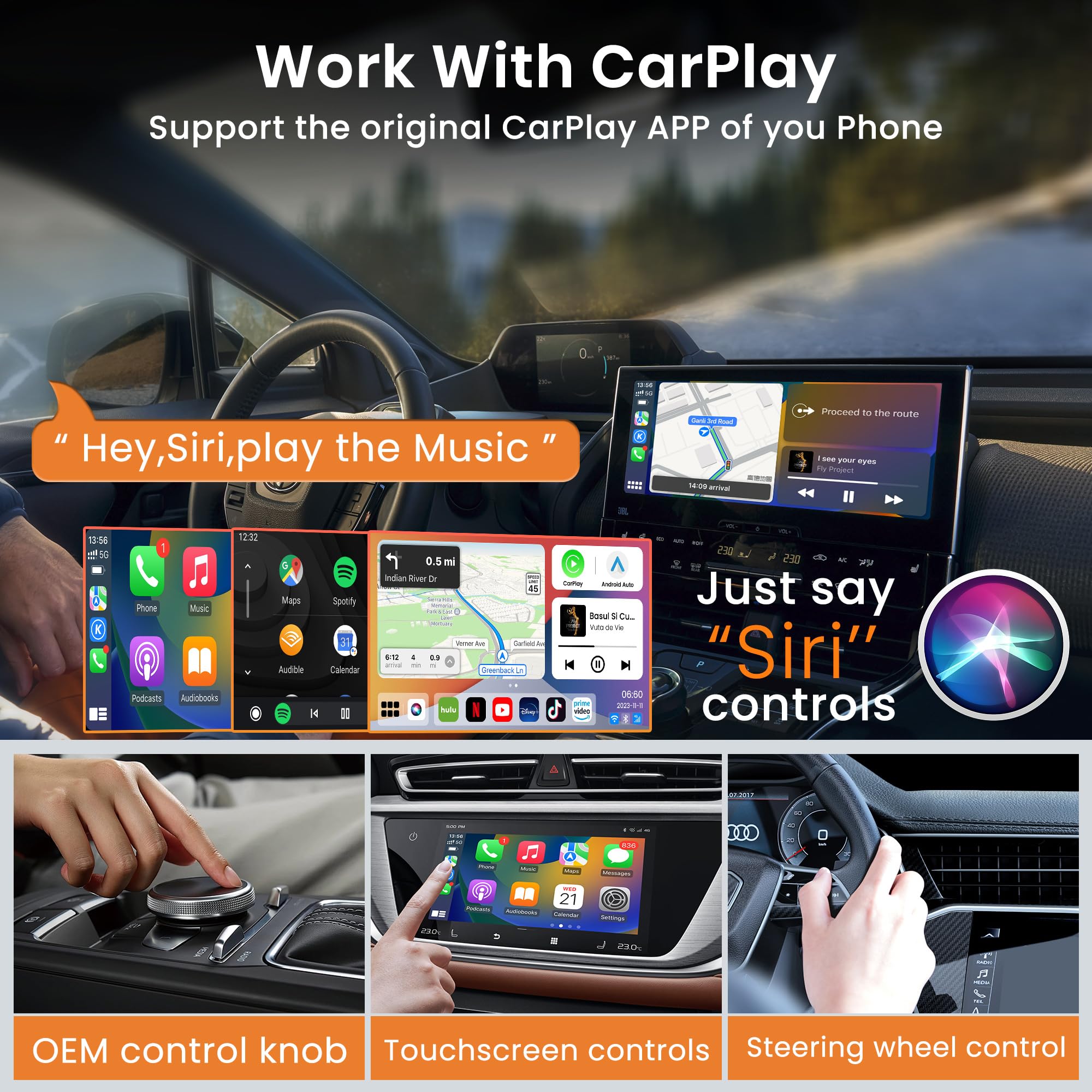 Mmb Max 5.0 Carplay Box 2024 Newest Android 13.0 Multimedia Video Ai Box, Qcm 6225 8 Core 8+128Gb Online Youtube/Netflix/Google