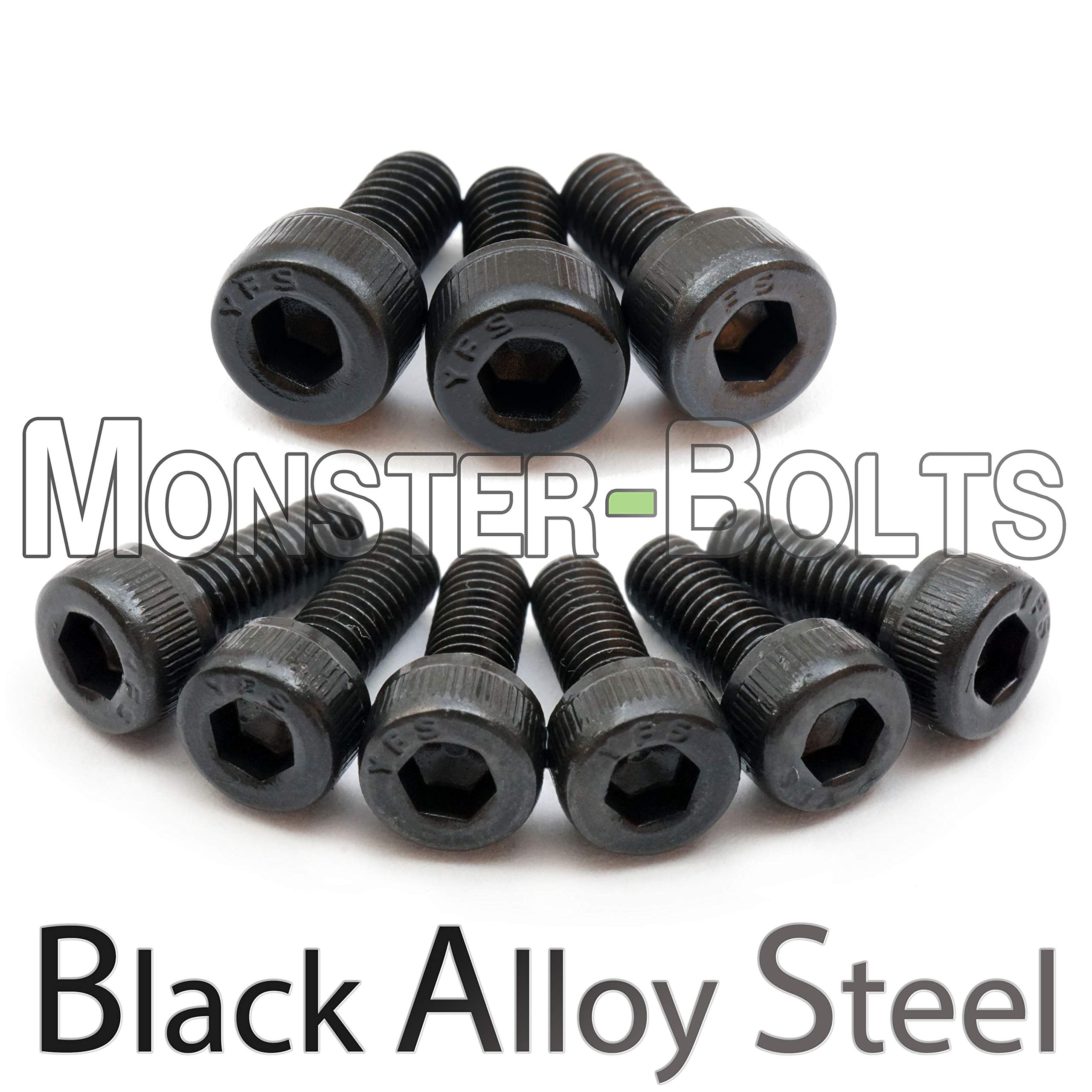 Black Alloy Steel   Floyd Rose Style Guitar Locking Nut Screws (3) And Saddle Intonation Mounting Hold Screws (6)   Monsterbolts