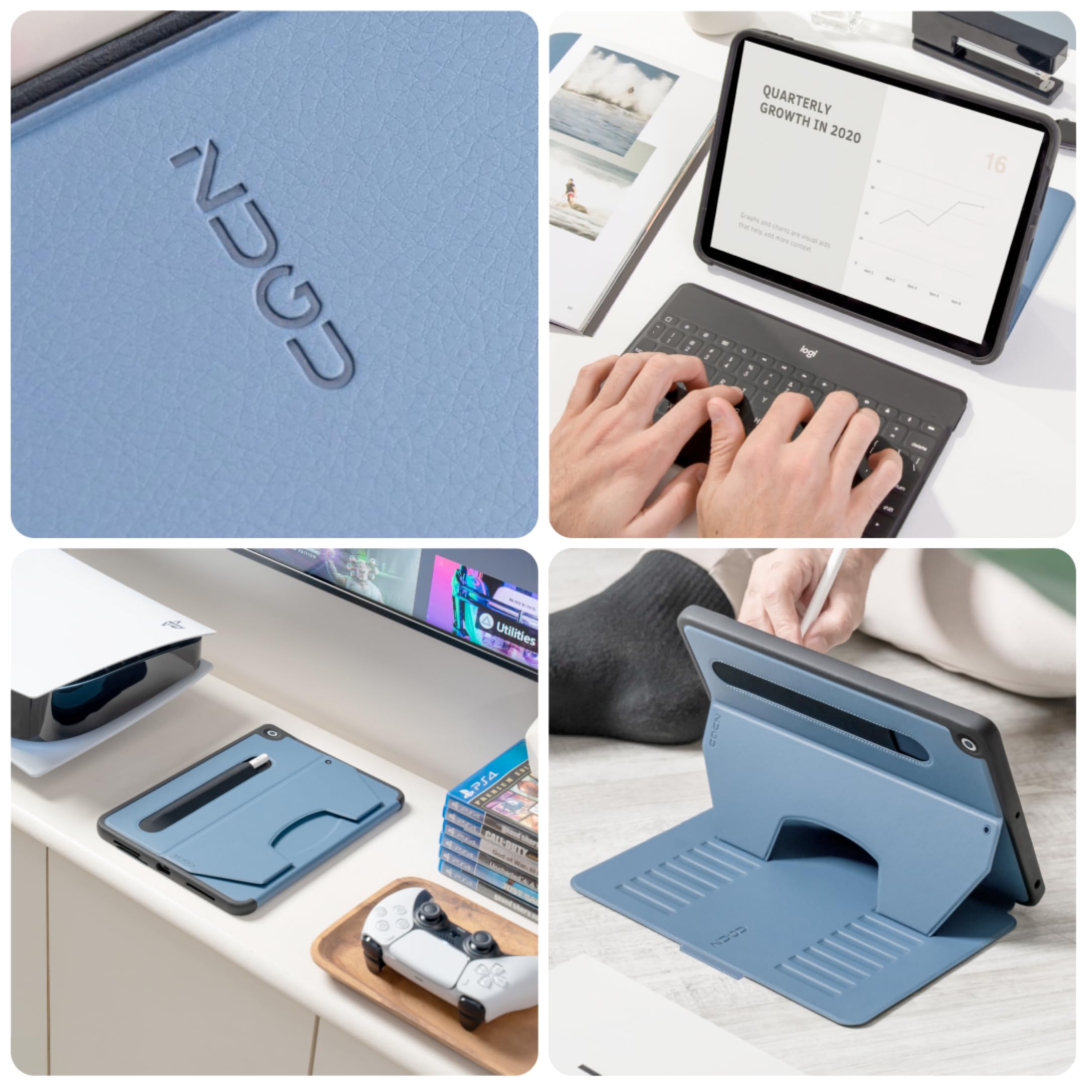 Zugu Case For 10.2 Inch Ipad 7Th / 8Th / 9Th Generation Case (2021/2020/2019), Protective, Thin, Sleek Design, Magnetic Stand, Sleep/Wake Cover, Magnetic Cover, Slate Blue