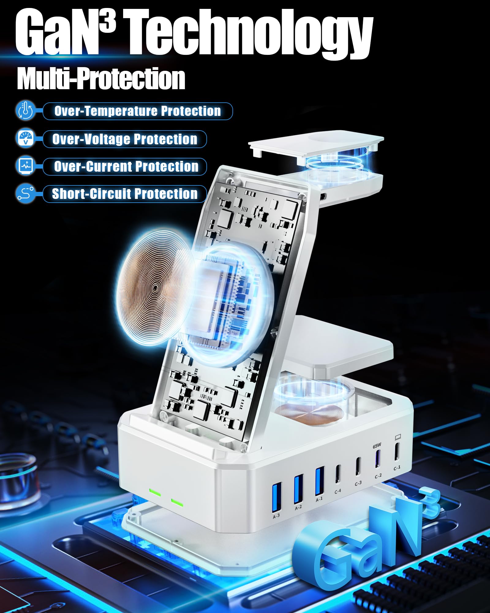 300W Wireless Charger For Samsung,Zutspzss 10 In 1 Wireless Charging Station, 65W Usb C Fast Charging Stand For Samsung S25 Ultr