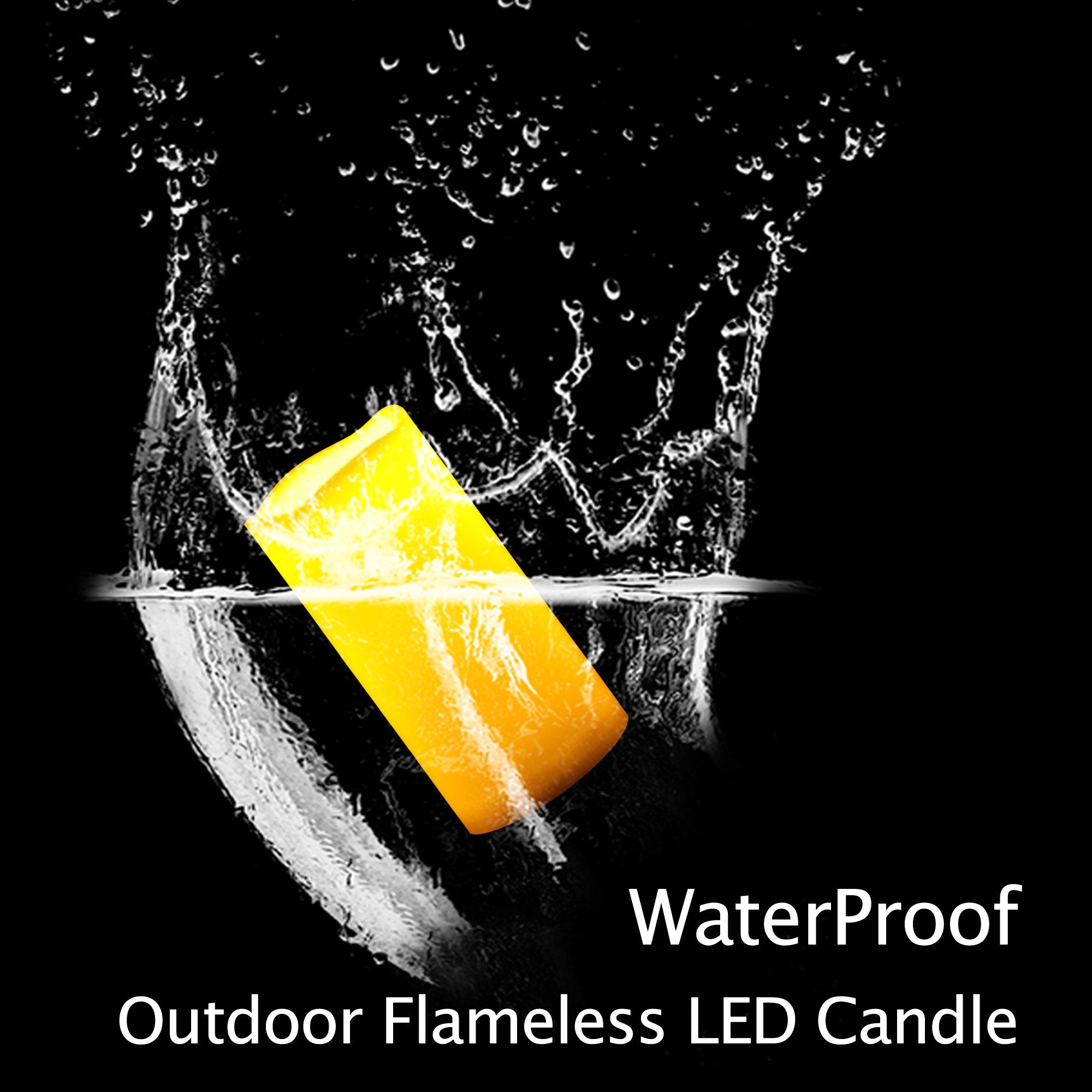 Qidea Waterproof Outdoor Flameless Led Candles   With Remote And Timer Realistic Flickering Battery Operated Electric Plastic Re