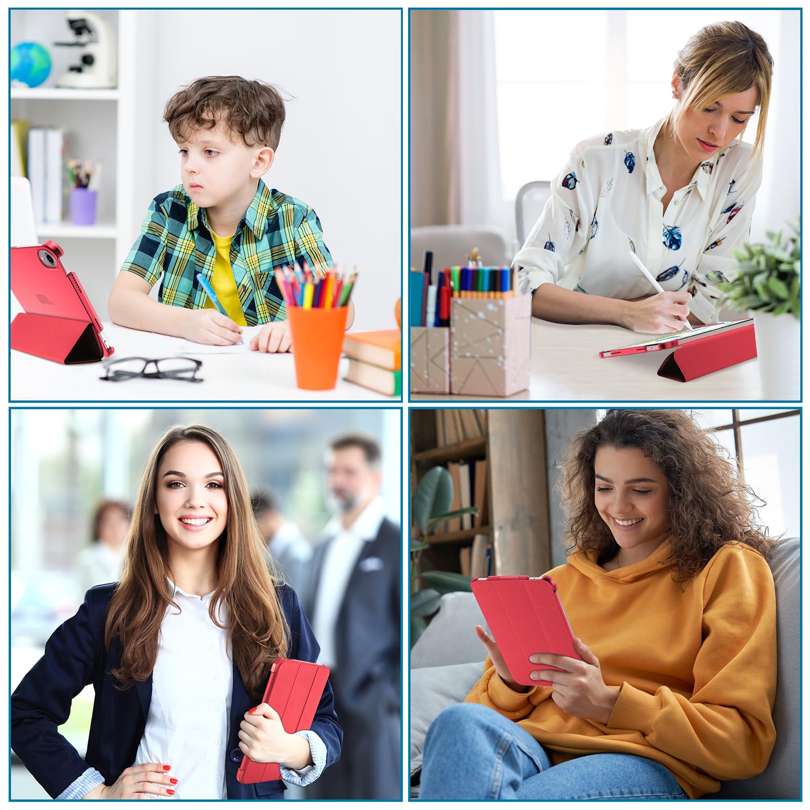 Procase Smart Case For Ipad Mini 7 A17 Pro 2024/Ipad Mini 6 2021 8.3 Inch Ipad Mini 7Th/6Th Gen Case, Hard Back Cover For Ipad Mini 8.3' 7Th Gen A2995/A2996/A2993/6Th Gen A2567 A2568 A2569  Red