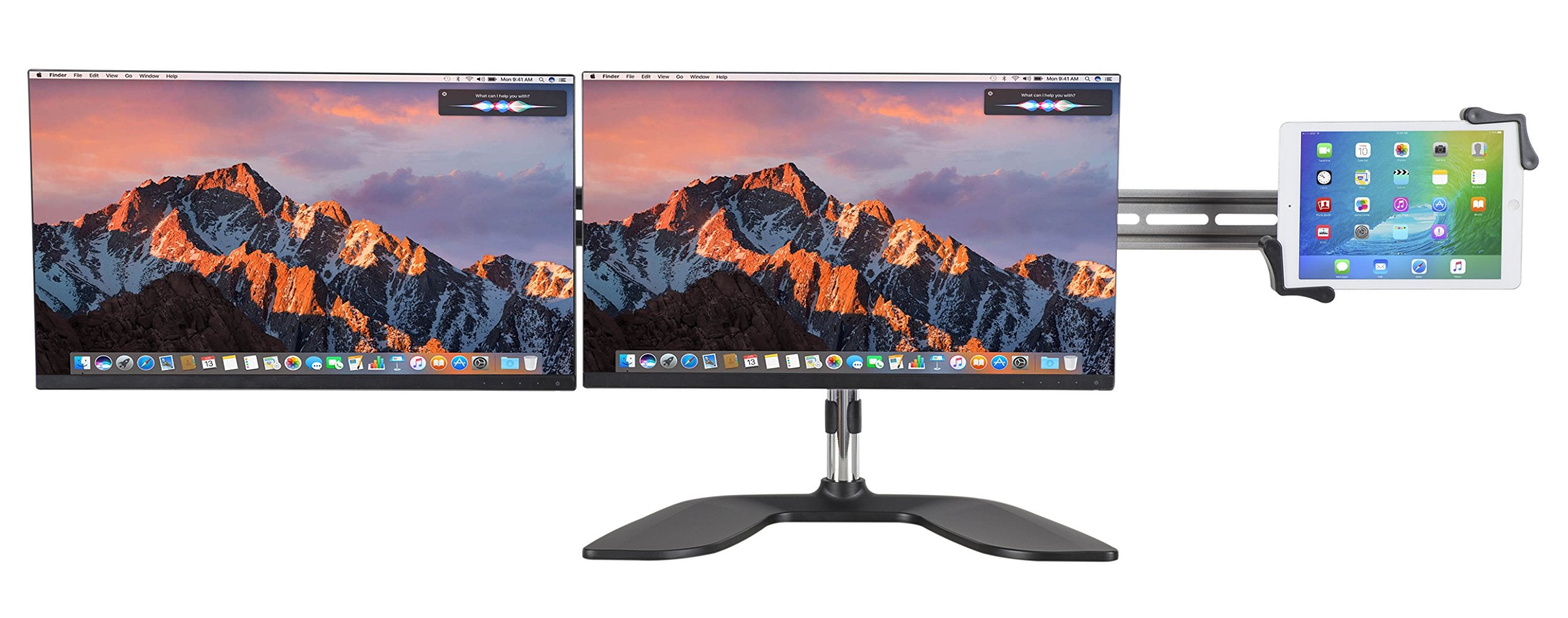 Tri-Screen Workstation - CTA Tri-Screen VESA and Tablet Workstation Triple Mounting System for iPad 7th & 8th Gen 10.2, iPad Pro