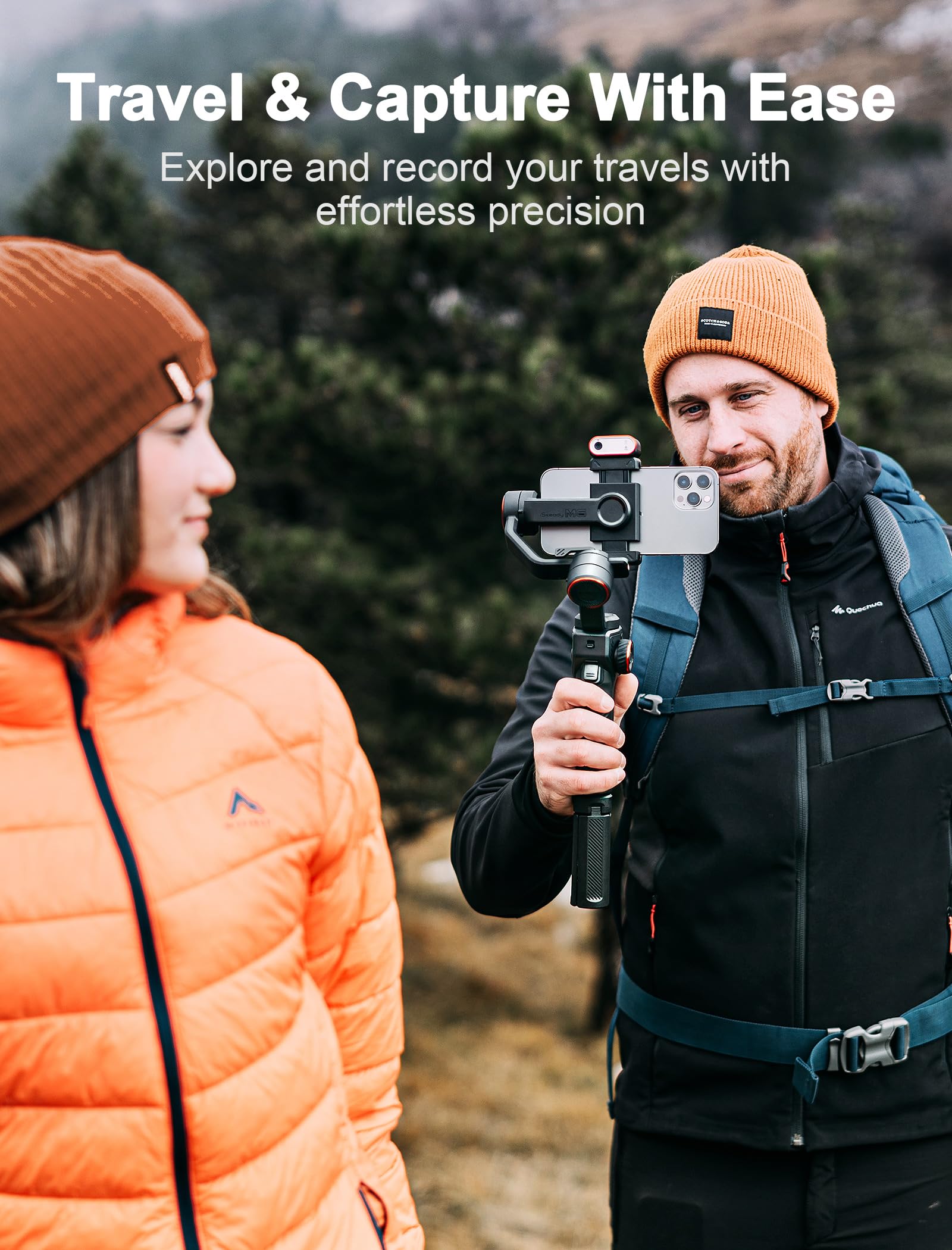 Hohem Isteady M6 Kit Gimbal Stabilizer For Smartphone, 3 Axis Phone Gimbal With Ai Tracking, Magnetic Fill Light, 18H Long Lasting Battery Stabilizer For Iphone & Android, Ideal For Video Recording