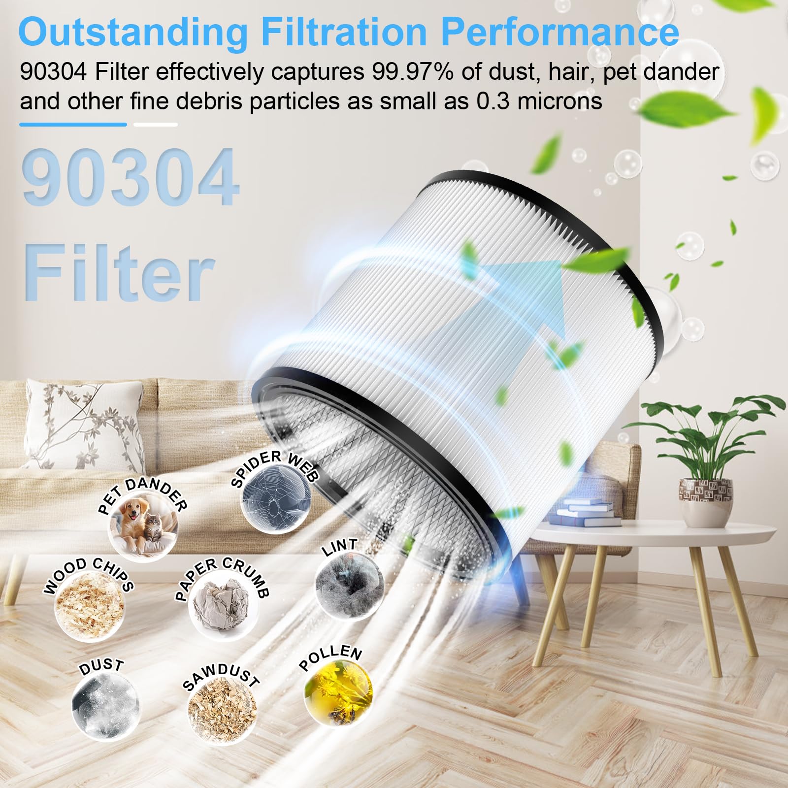 Extolife Replacement Filter Compatible With Shop Vac 90350 90304 90333 Replacement Fits Most Wet/Dry Vacuum 5 Gallon And Above,