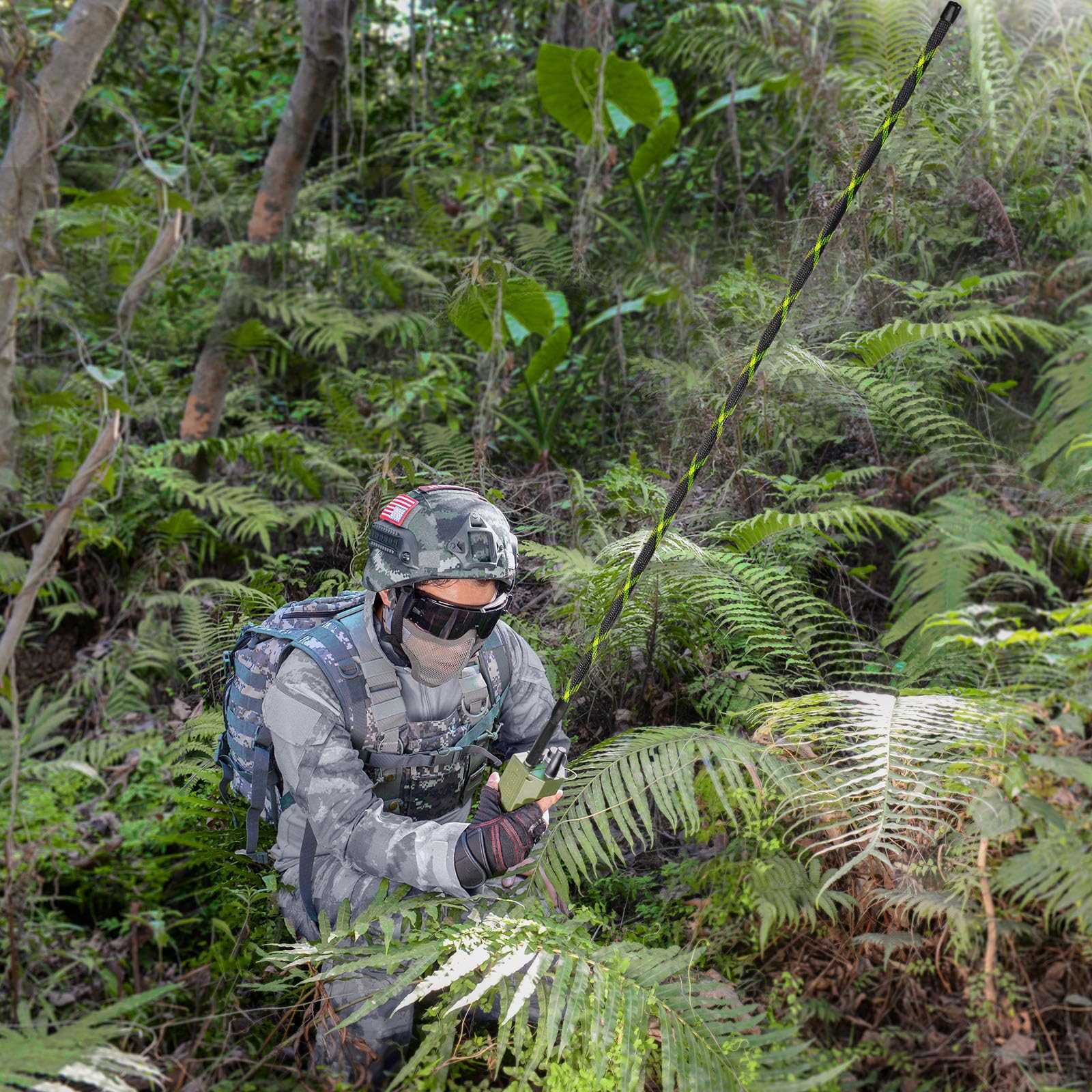 Bingfu Dual Band Vhf Uhf 136 520Mhz 42.9 Inch Foldable Camouflage Cs Tactical Sma Female Ham Radio Antenna For Baofeng Uv 5R Uv