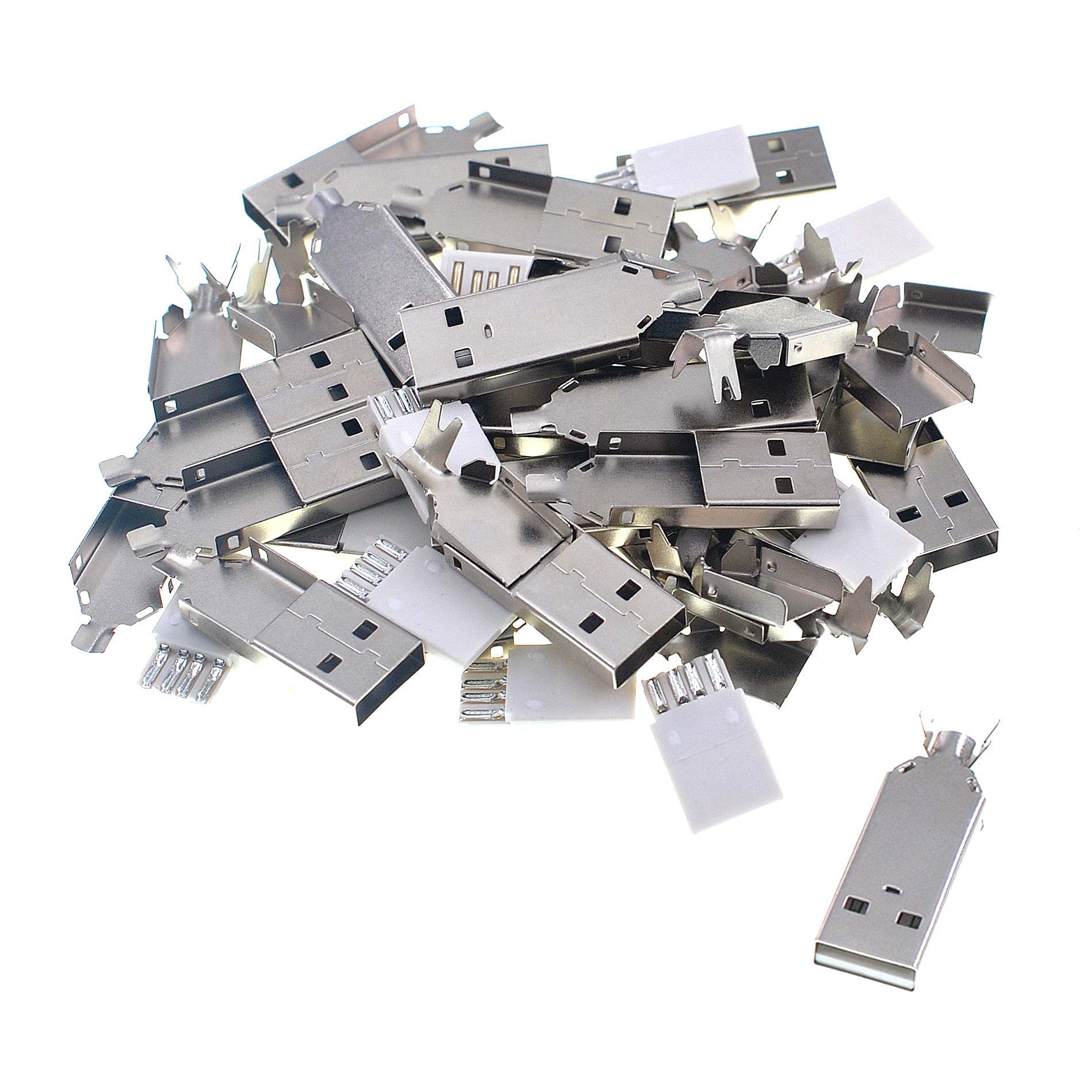 Oiyagai 40Pcs Soldering Usb Type A Male Connector With Metal Shell For Diy