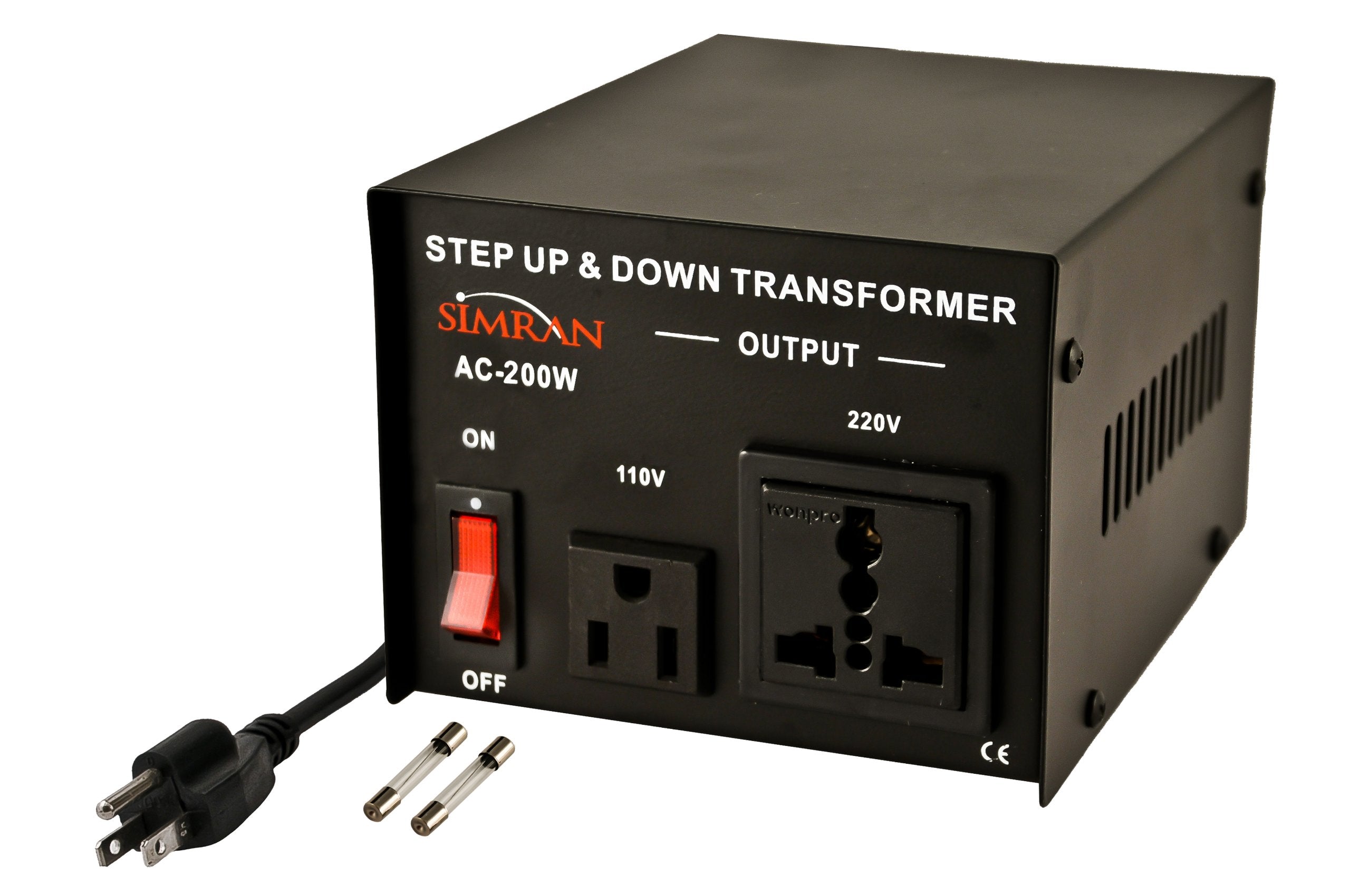 Simran Ac 200 Step Up Down Voltage Converter Transformer, 200 Watt, Black