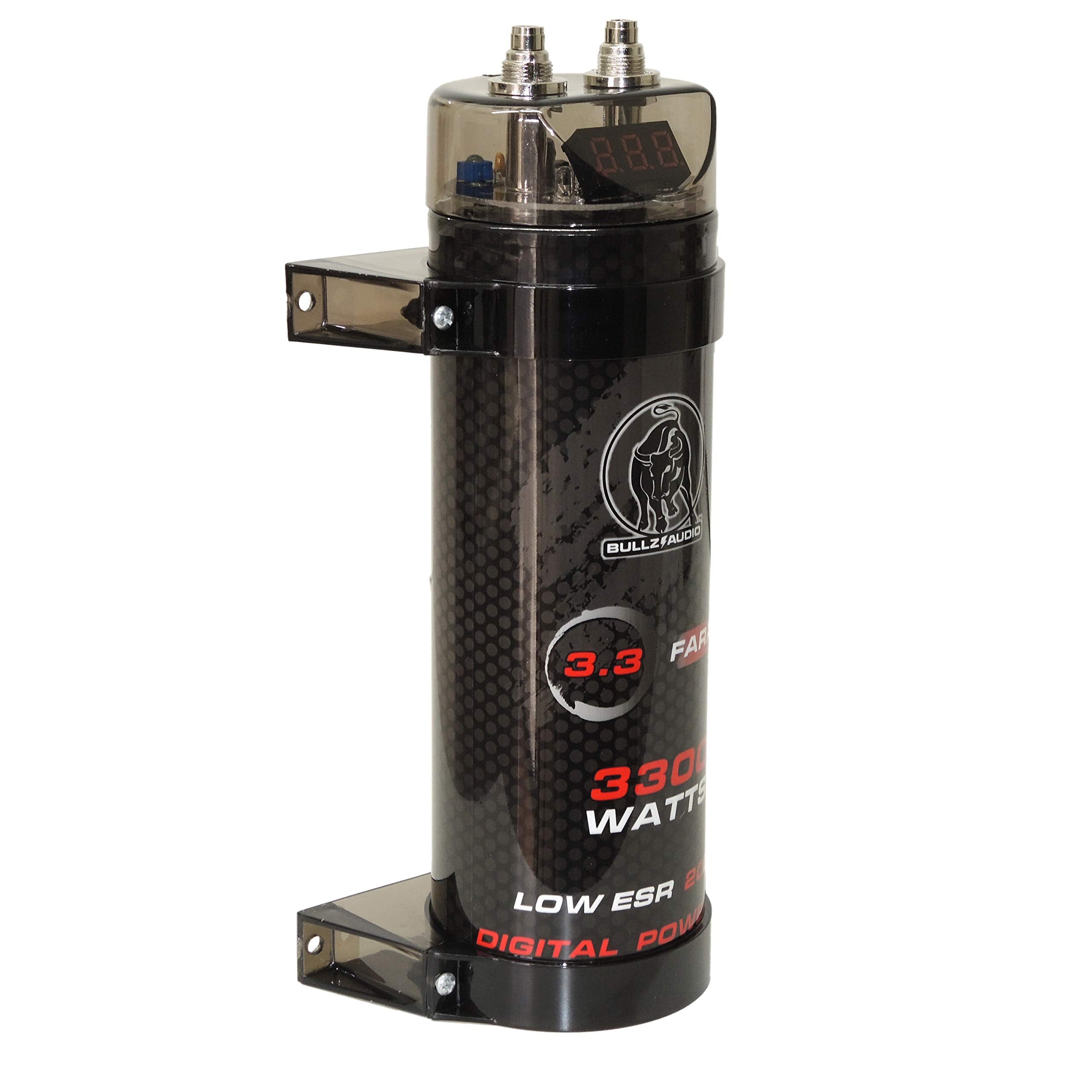 Audiopipe Bcap3.3 Bullz Audio 3.3 Farad Capacitor With Digital Voltage Display